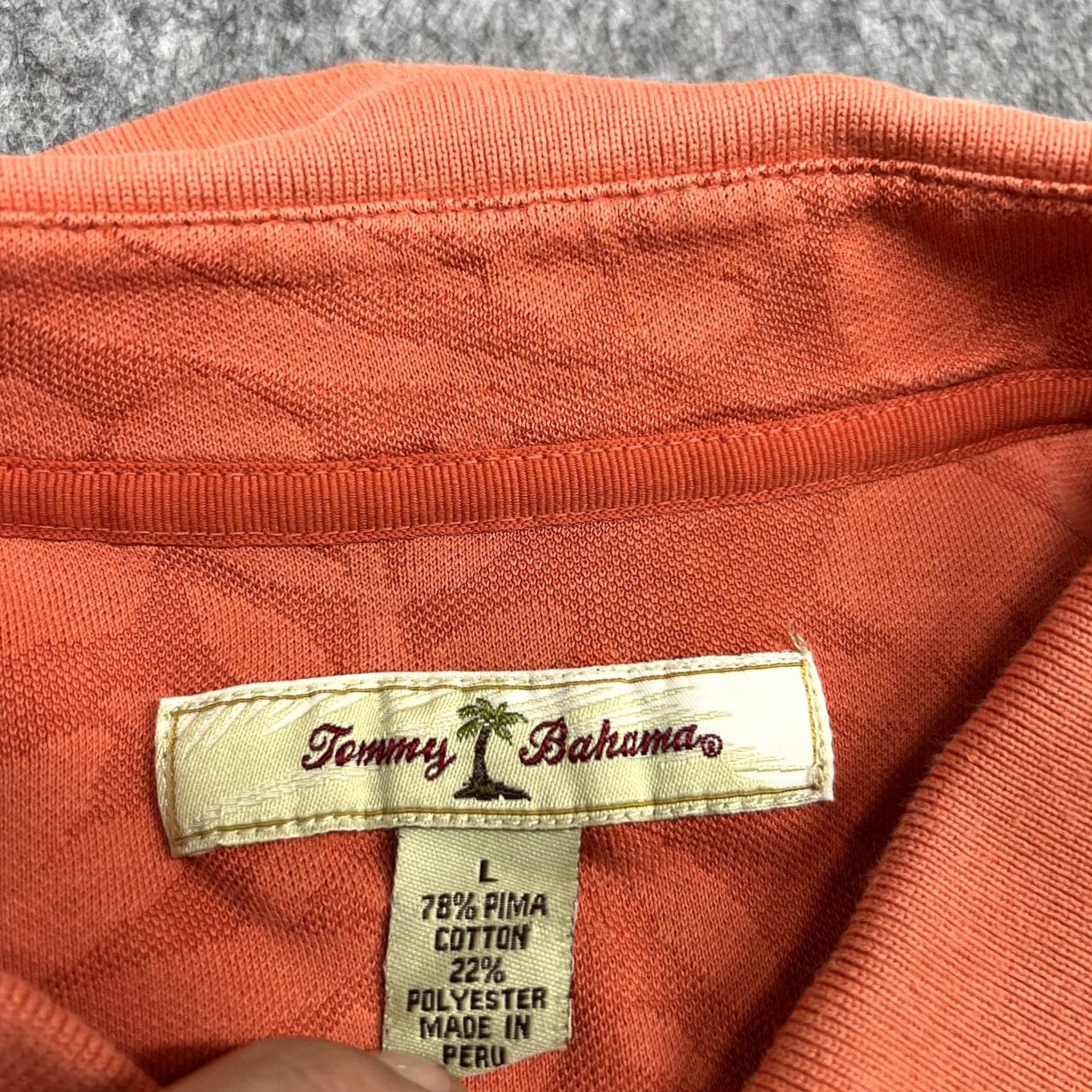 Tommy Bahama Tommy Bahama Polo Shirt Mens L Orange Floral Jacquard Pima Cotton Tropical Golf Casual Size US L / EU 52-54 / 3 - 3 Thumbnail