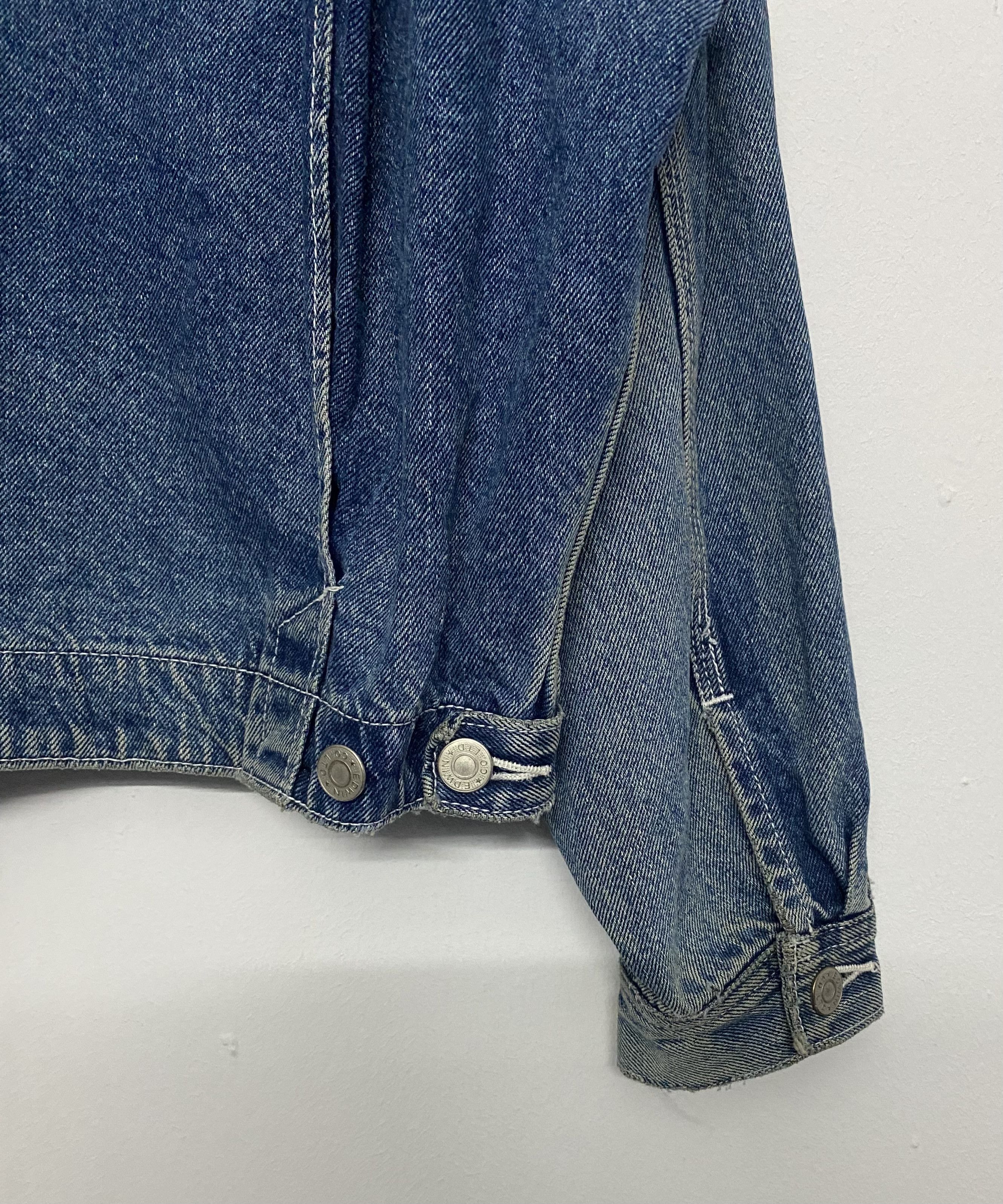 Edwin VINTAGE EDWIN Crown Embroidered Zip Denim Bomber Jacket (M) Size US M / EU 48-50 / 2 - 11 Thumbnail
