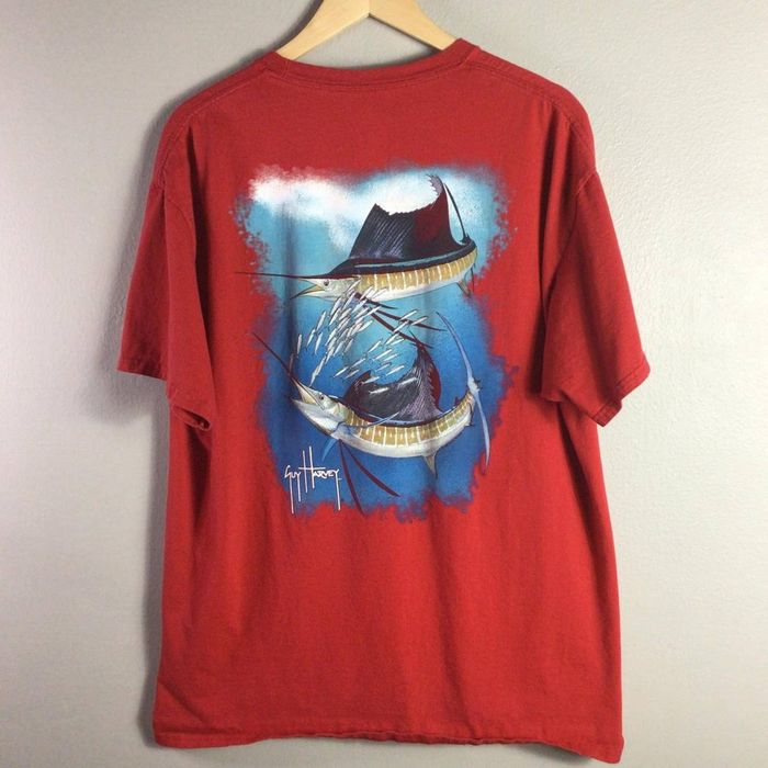 Guy Harvey Guy Harvey sword fish Fishing T Shirt Red XL