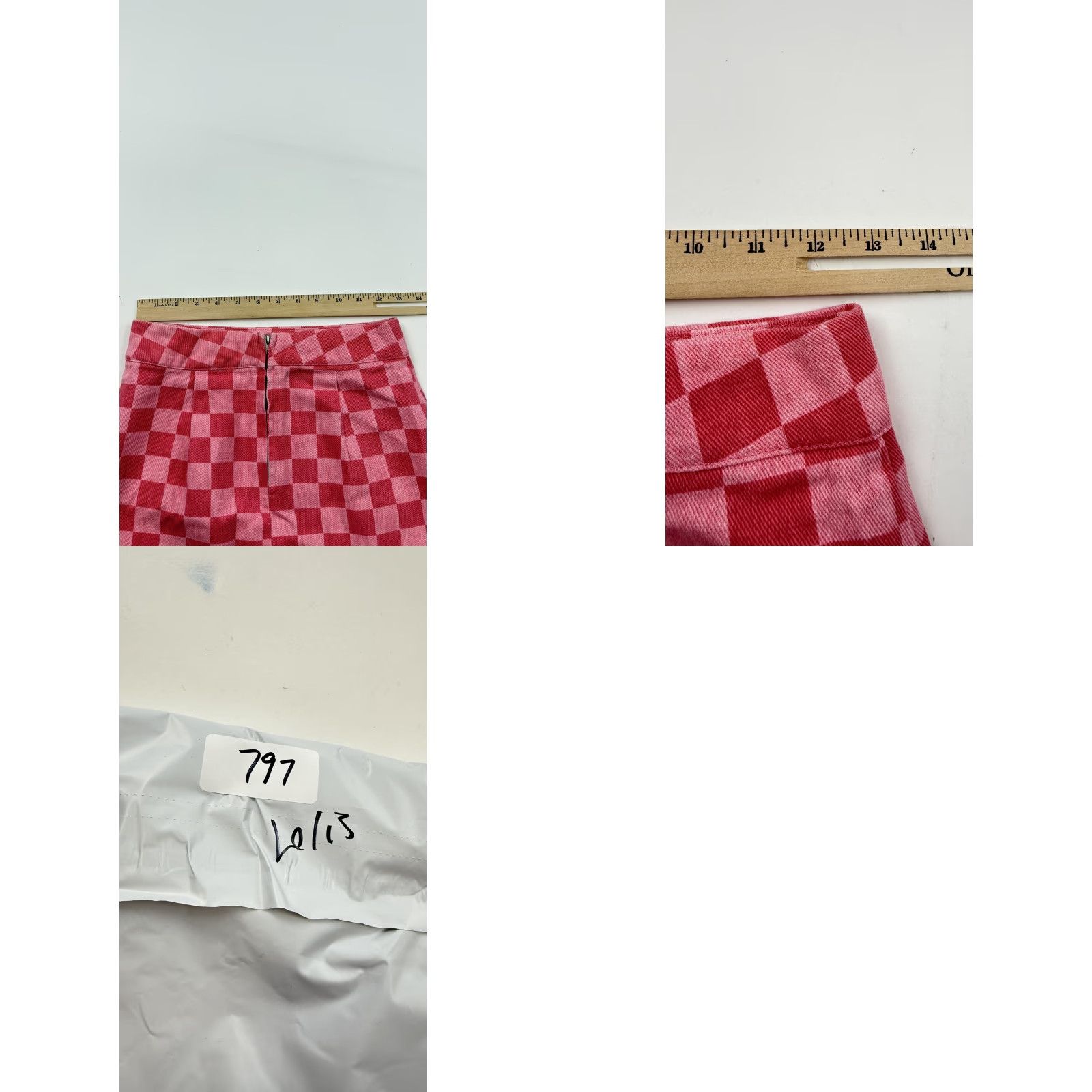 Vintage Le Lis Skirt Womens Small Pink Red Checkered Plaid Mini Cotton Blend Lined Size 28" / US 6 / IT 42 - 8 Thumbnail