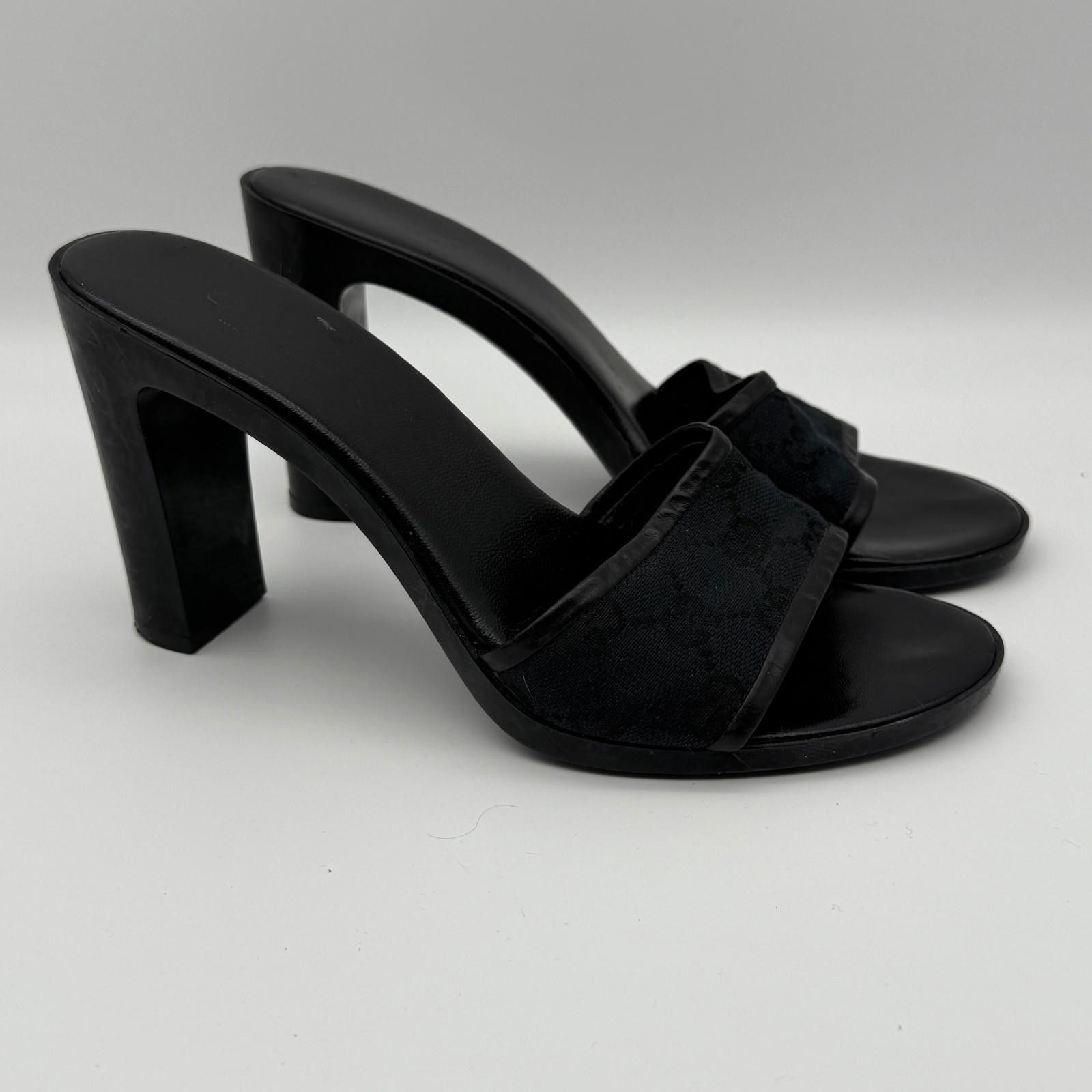 Gucci 90’s Y2K Tom Ford Gucci Heels Size 7 Black Canvas Leather Size US 6.5 / IT 36.5 - 5 Thumbnail