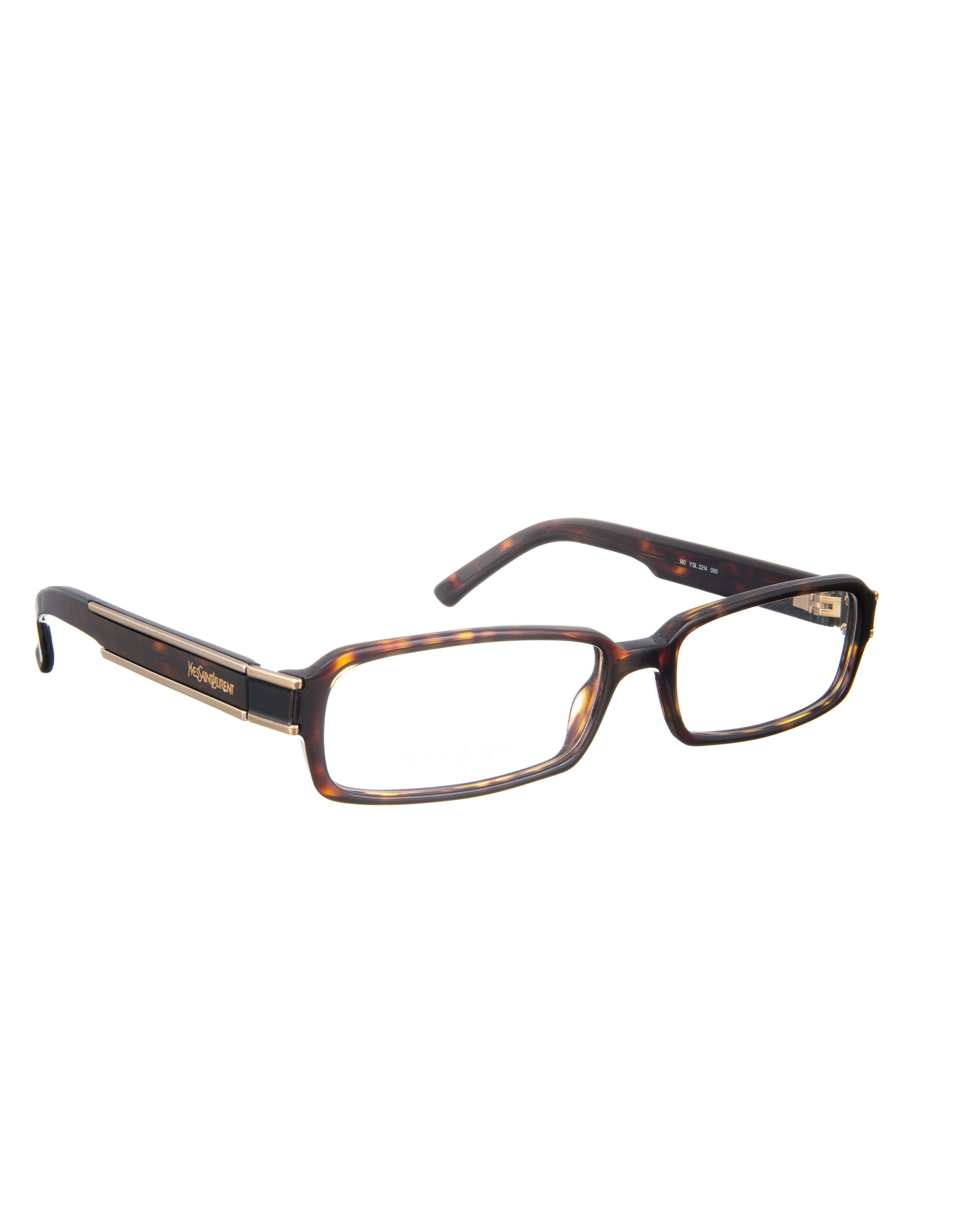 Saint Laurent Paris Yves Saint Laurent 00s Havana Black Glasses Gold Details Size ONE SIZE - 3 Thumbnail