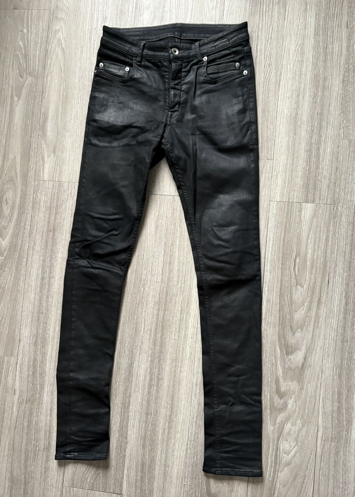 パンツ RICK OWENS tyrone cut FW21 coating waxed Rick Owens DRKSDW “Tyrone Cut” Waxed Denim Jeans Men's Size 33 | eBay