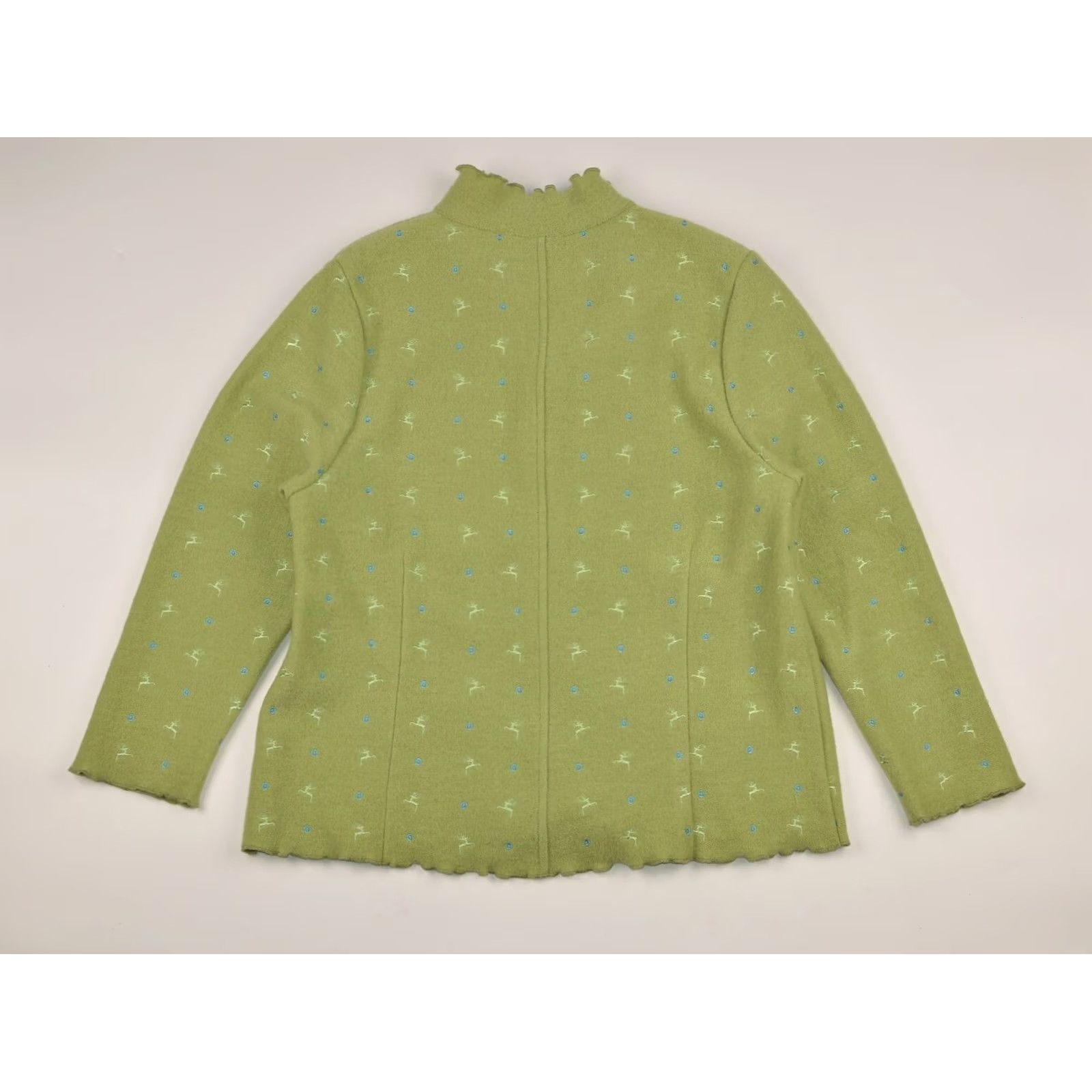 Vintage VINTAGE Hammerschmid Wmns Embroidered Deers Pattern Wool Cardigan Sweater Tyrol Sz D 50 Green Womens Cardigan Wool Embroidered Deers Pattern 50s Size XL / US 12-14 / IT 48-50 - 7 Thumbnail