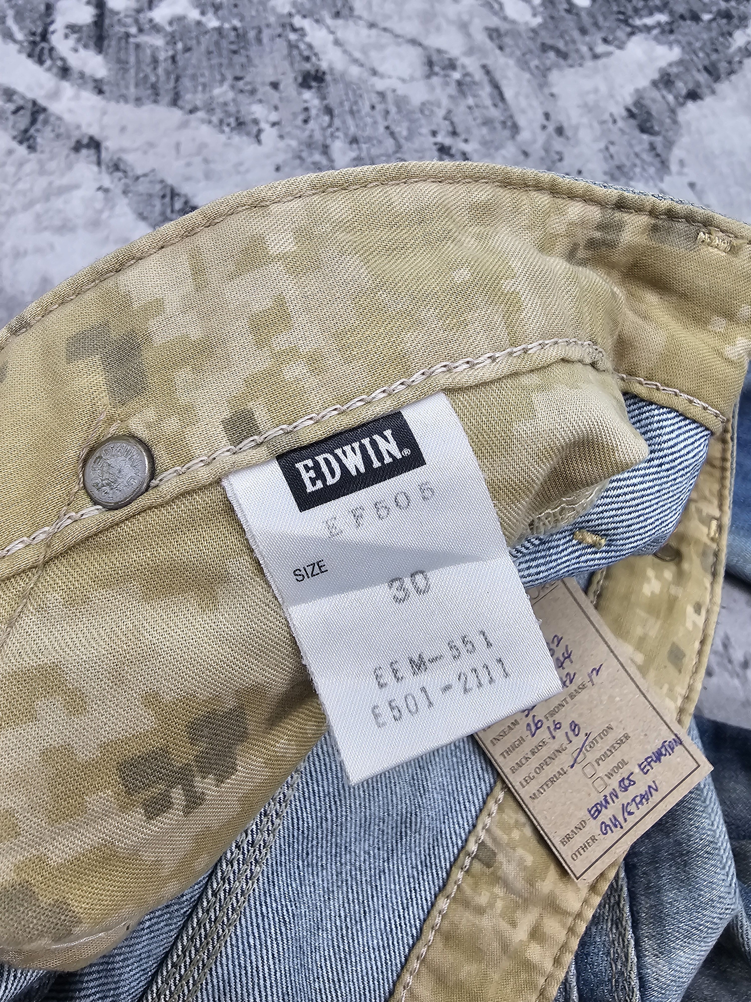 Edwin EDWIN 505 E FUNCTION Twisted Stone Wash Stain Jeans JB0304 Size US 32 / EU 48 - 11 Thumbnail