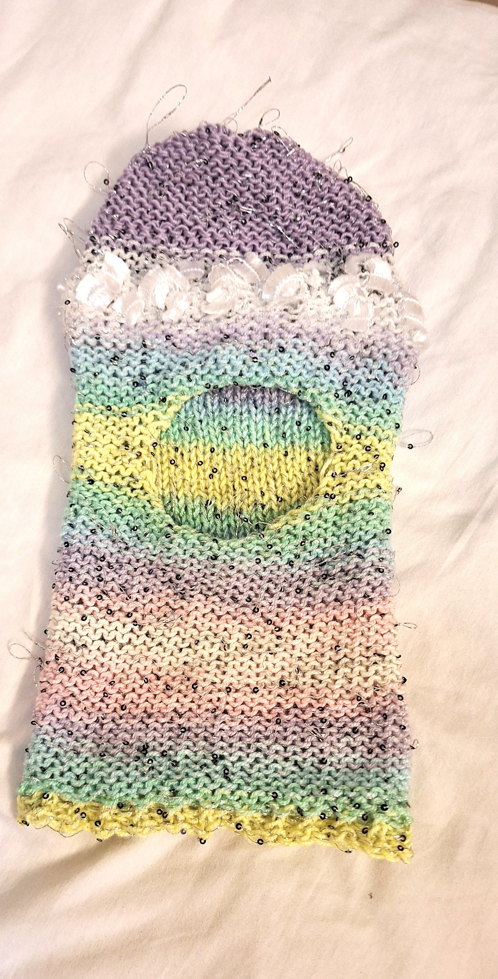 Other Tinsel Riot — Frosted Knit Hood / OOAK Fairycore Mask Size ONE SIZE - 4 Thumbnail
