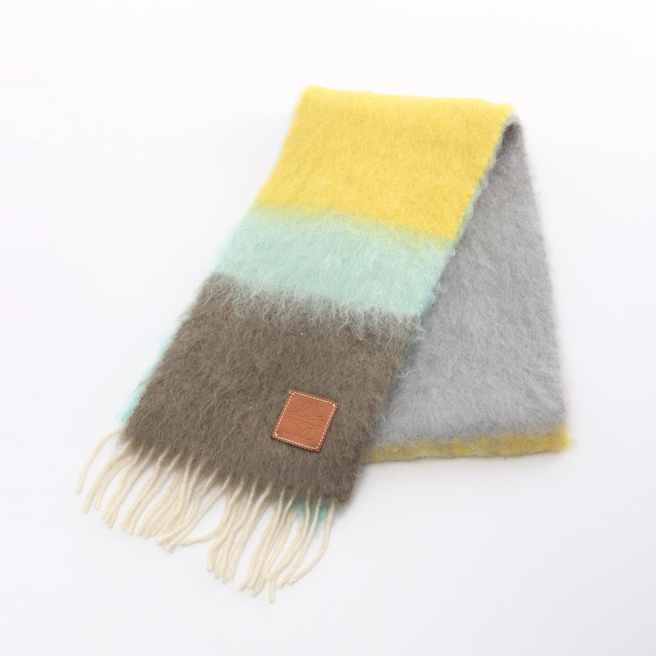image of Loewe Anagram Scarf Mohair Wool Yellow Multicolor, Women's