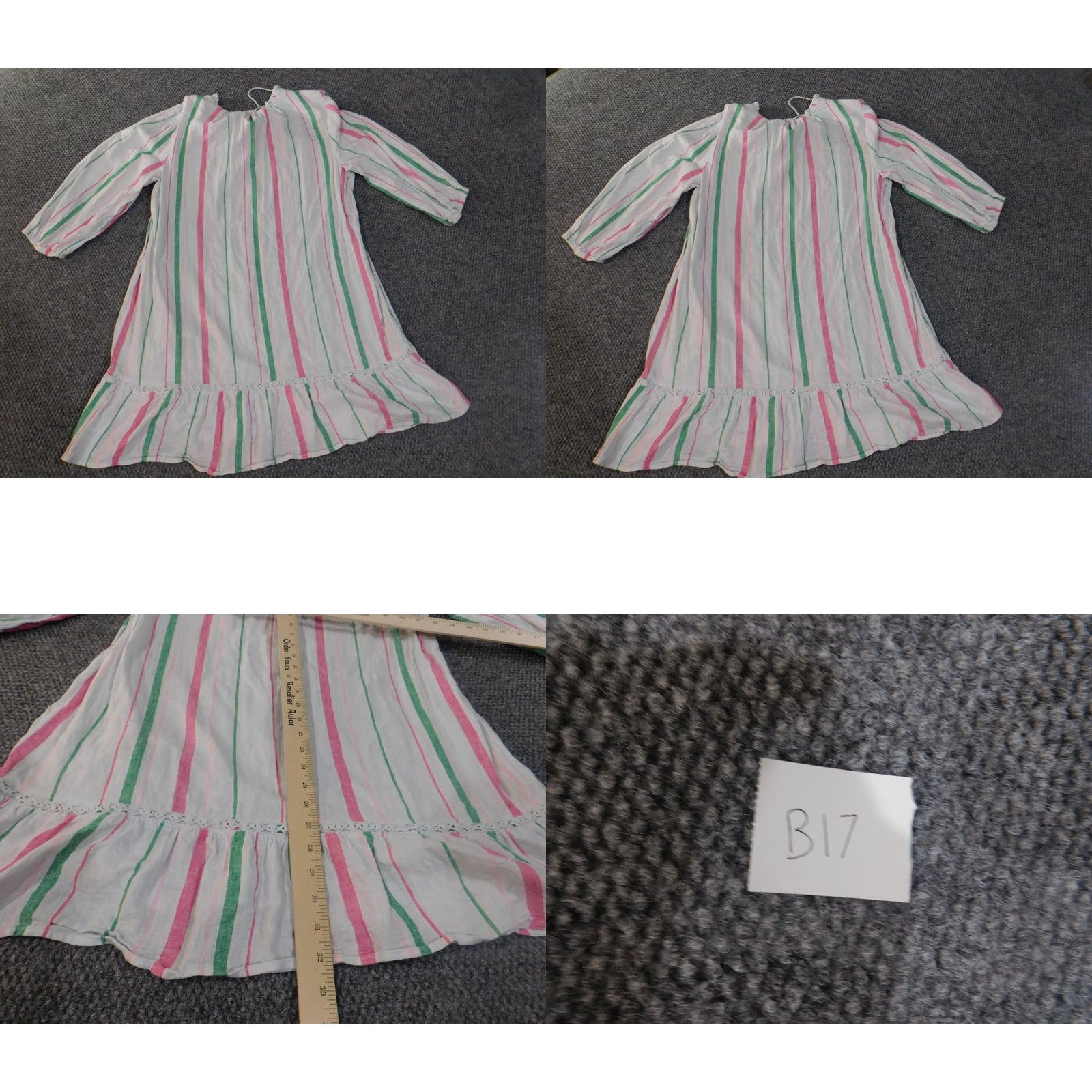 Vintage Crown & Ivy Dress A-Line Shirt Dress Sundress V-Neck Linen Rayon White M Womens Knee Length Floral Pattern Knit Stretch Casual Regular Fabrics Size M / US 6-8 / IT 42-44 - 8 Thumbnail