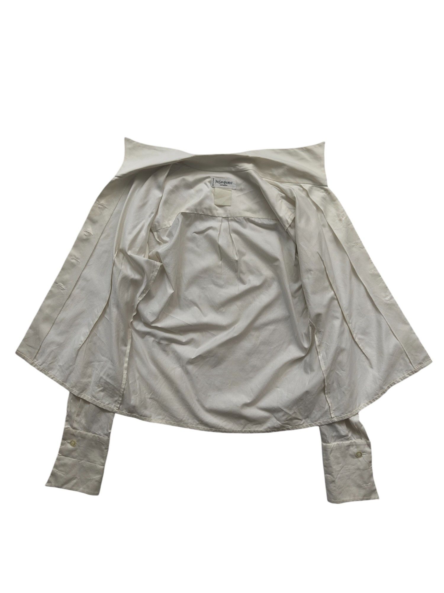 Yves Saint Laurent Yves Saint Laurent Creme Color Shirt With Double Cuffs Size S / US 4 / IT 40 - 3 Thumbnail