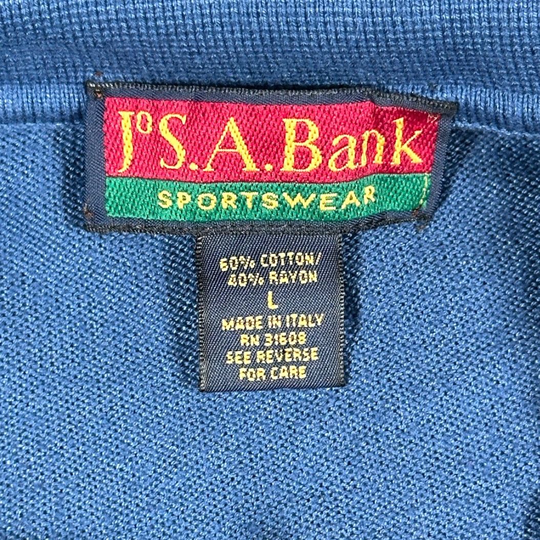 Jos. A. Bank VINTAGE Jos A Bank Polo Shirt Men's Large Blue Cable Knit Italy 90s Polo Size US L / EU 52-54 / 3 - 4 Thumbnail