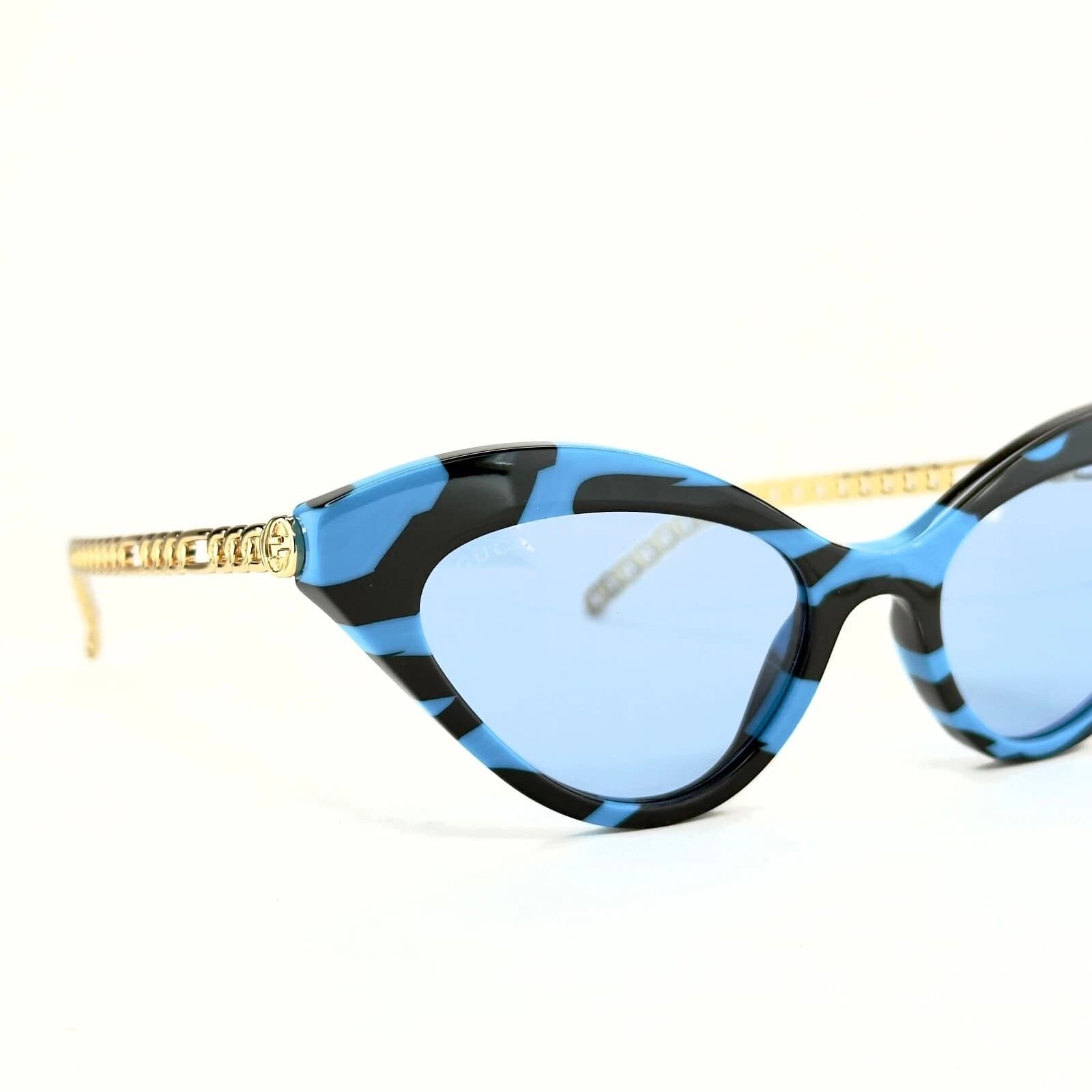 Gucci GUCCI GG0978S CHAIN 0978 Gold Black Blue Heart Charm 005 Size ONE SIZE - 6 Thumbnail