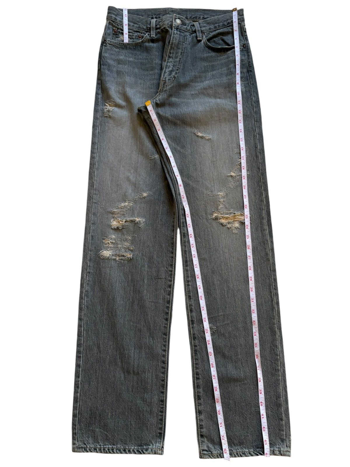 Japanese Brand SALES🔥Vintage Japanese Faded Wash Distressed Loose Jeans Size US 29 - 13 Thumbnail