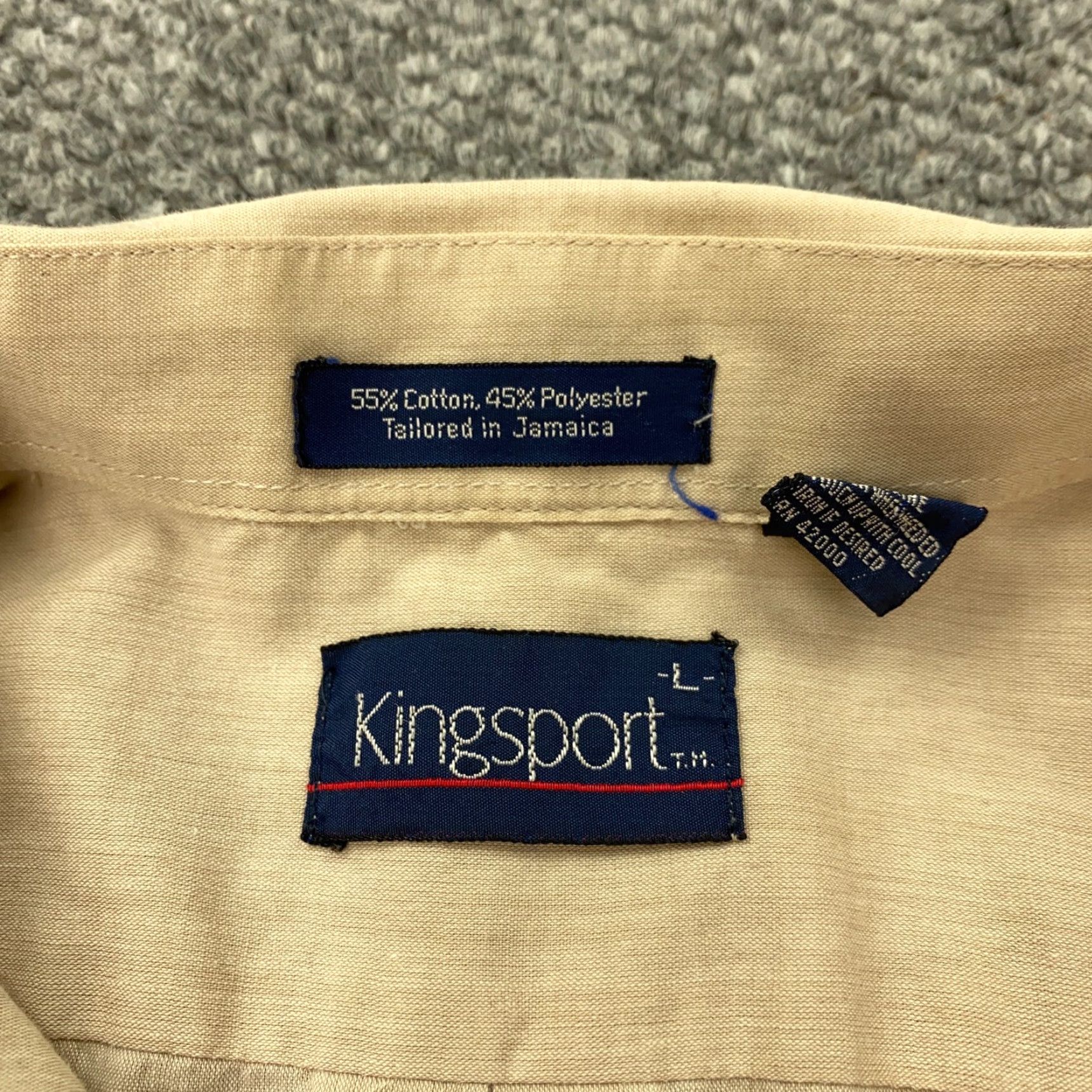 Vintage VINTAGE kingsport Shirt L Beige Short Sleeve Button-Up 70s Retro Casual Mens Size US L / EU 52-54 / 3 - 5 Thumbnail
