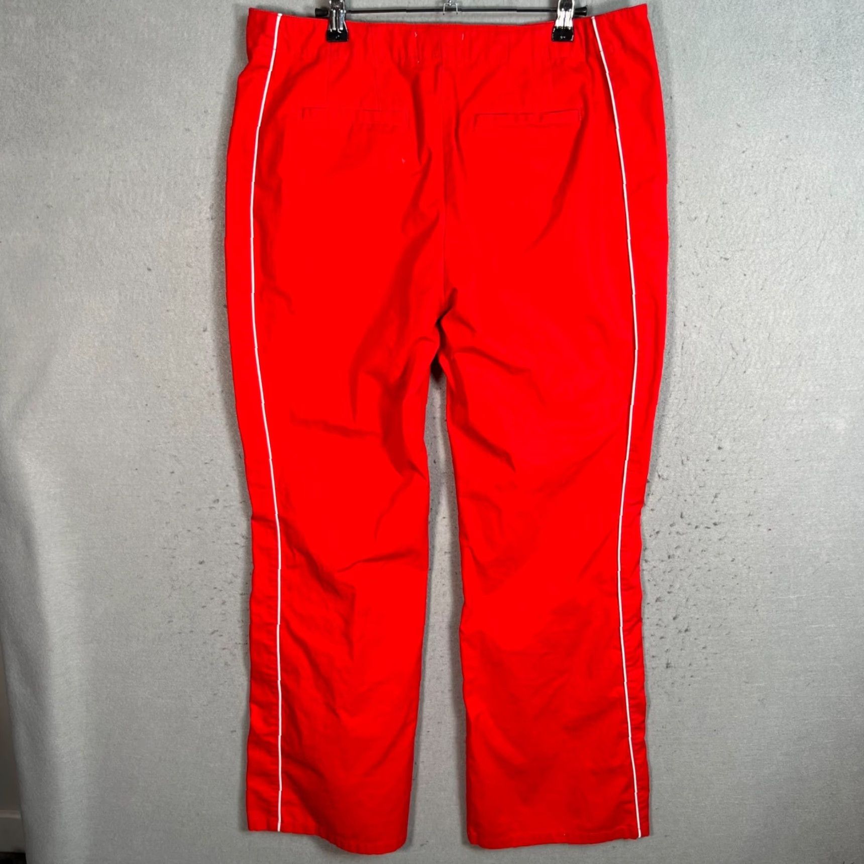 Bdg BDG Womens Red Wide Leg Track Pants With White Piping Size 12 Size 34" / US 12 / IT 48 - 2 Thumbnail
