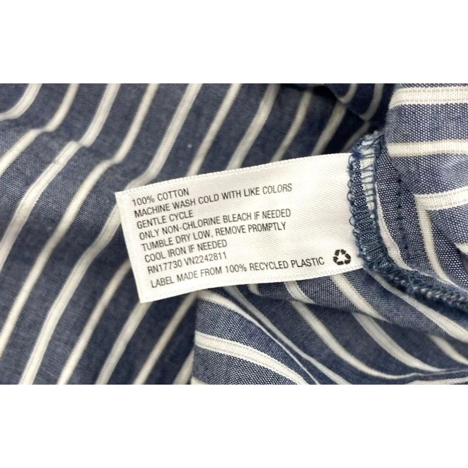 Vintage Xhilaration Blue & White Striped Off Shoulder 100% Cotton Blouse M Women Size M / US 6-8 / IT 42-44 - 7 Thumbnail