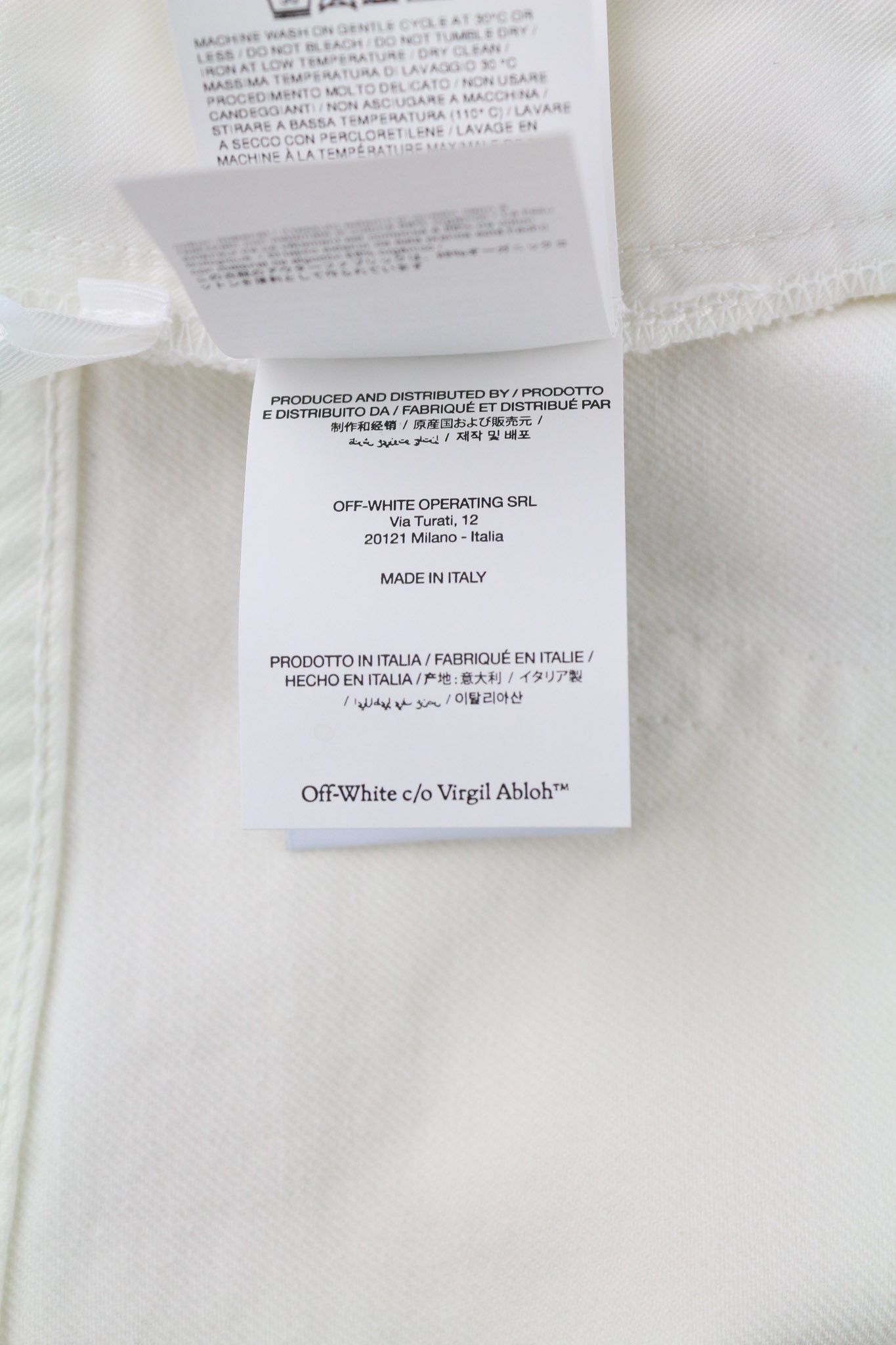 Off-White 90S LOGO W32 Straight Cotton Stretch Raw White 80237 Size US 32 / EU 48 - 9 Thumbnail