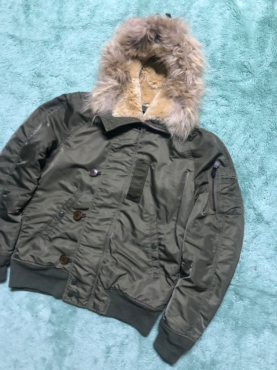 If Six Was Nine AMERICAN RAG CIE BOMBER JACKET FUR HOODED MILITARY JACKET Size US M / EU 48-50 / 2 - 6 Thumbnail