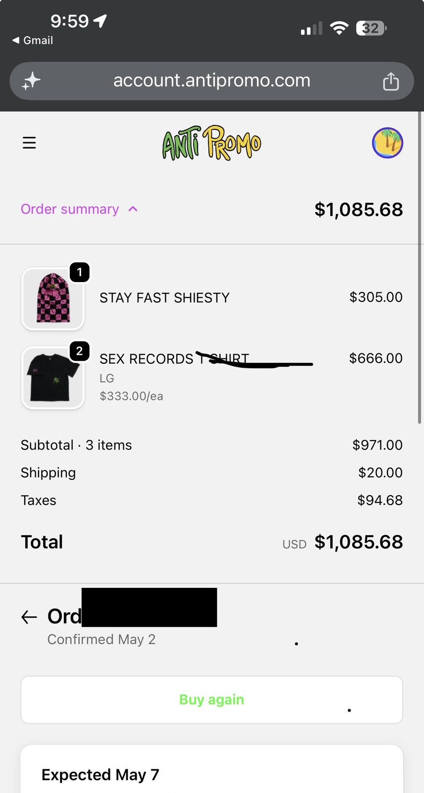 Matty Boy Matty Boy Anti Promo 99 Eyes Pink Shiesty Stay Fast Size ONE SIZE - 5 Thumbnail