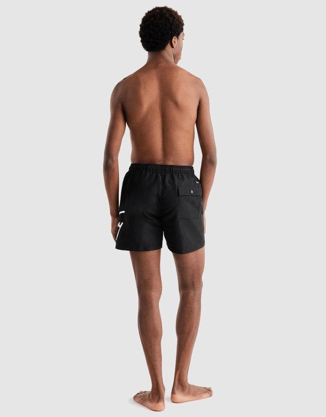 Tommy Hilfiger Signature Logo Drawstring Swim Shorts in Black Size US 32 / EU 48 - 2 Thumbnail