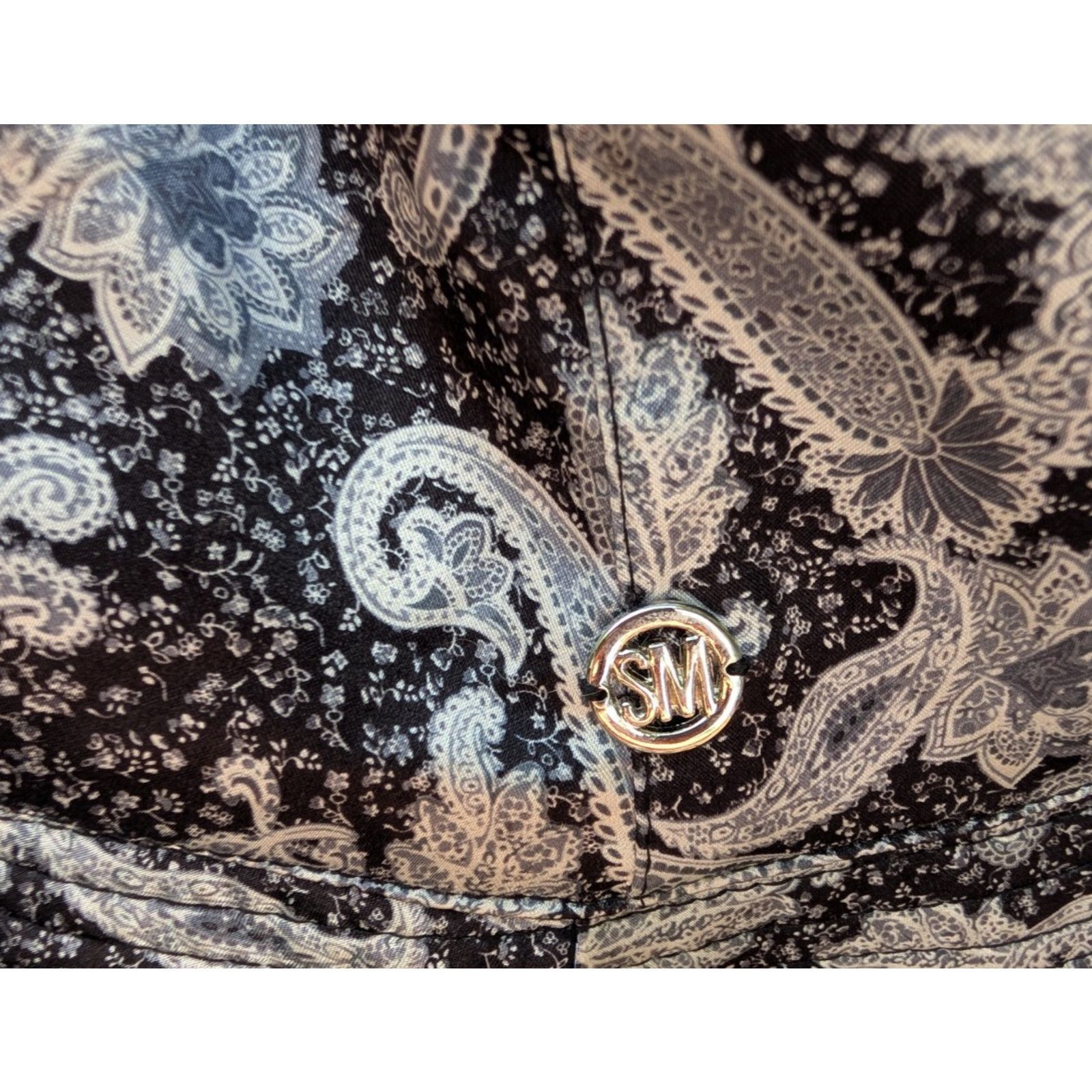 Steve Madden Steve Madden Bucket Hat Black/Silver Floral Beach Summer Hat Size ONE SIZE - 3 Thumbnail