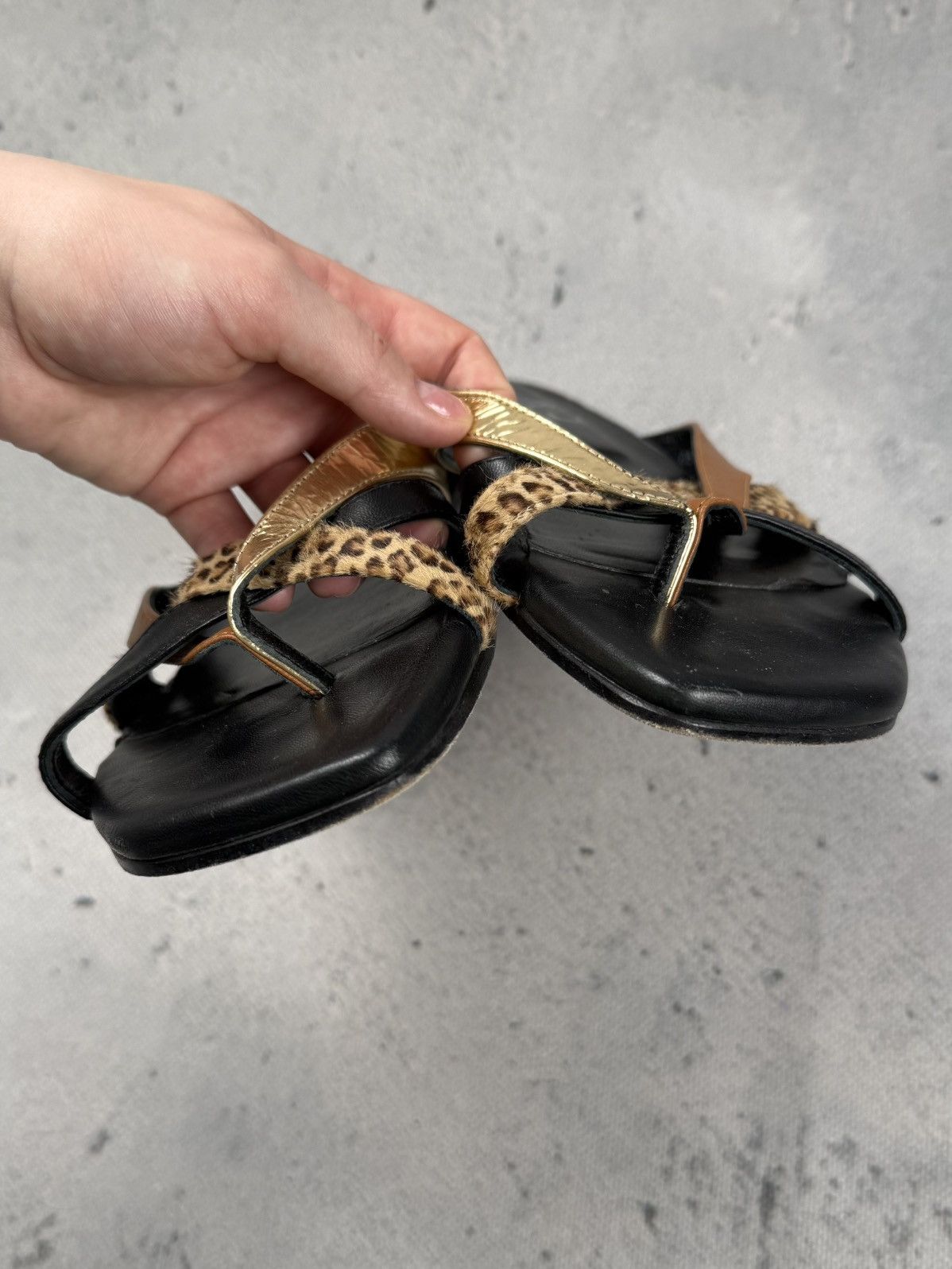 AGL AGL Archive Leather Leopard Strap Sandals Minimalist Italy Size US 10.5 / IT 40.5 - 5 Thumbnail
