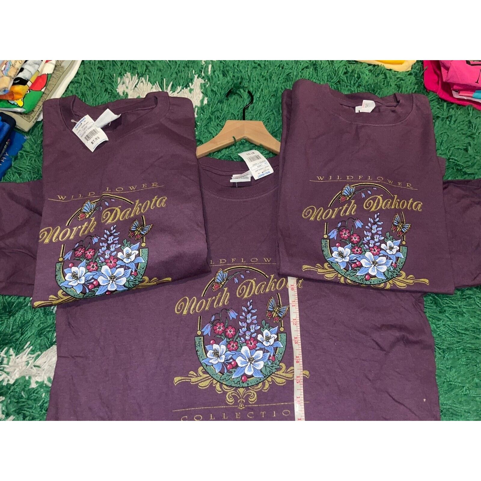 Anvil Vintage North Dakota Shirt Wildflowers Flower Purple 90s VTG Size US L / EU 52-54 / 3 - 11 Thumbnail