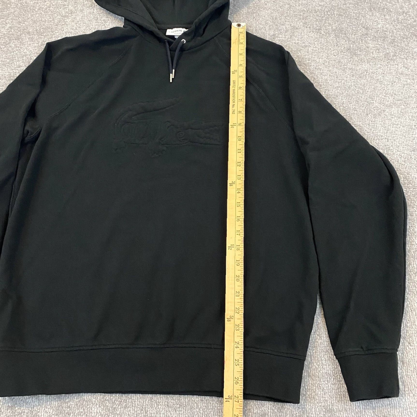 Lacoste LACOSTE Hoodie Mens Large Black Crocodile Embroidered Logo Sweatshirt SH6781 Size US L / EU 52-54 / 3 - 4 Thumbnail