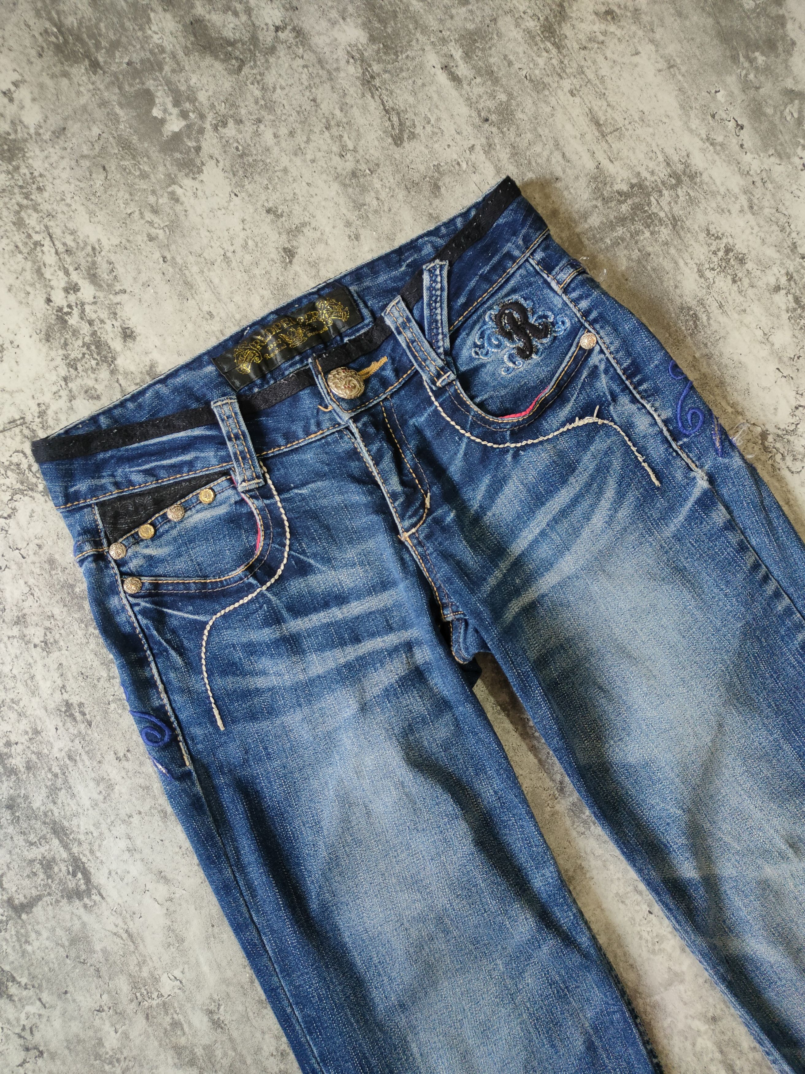 Hysteric Glamour × If Six Was Nine × Le Grande Bleu (L.G.B.) Red Pepper Butterfly Embordired Jeans Size 29" - 4 Thumbnail