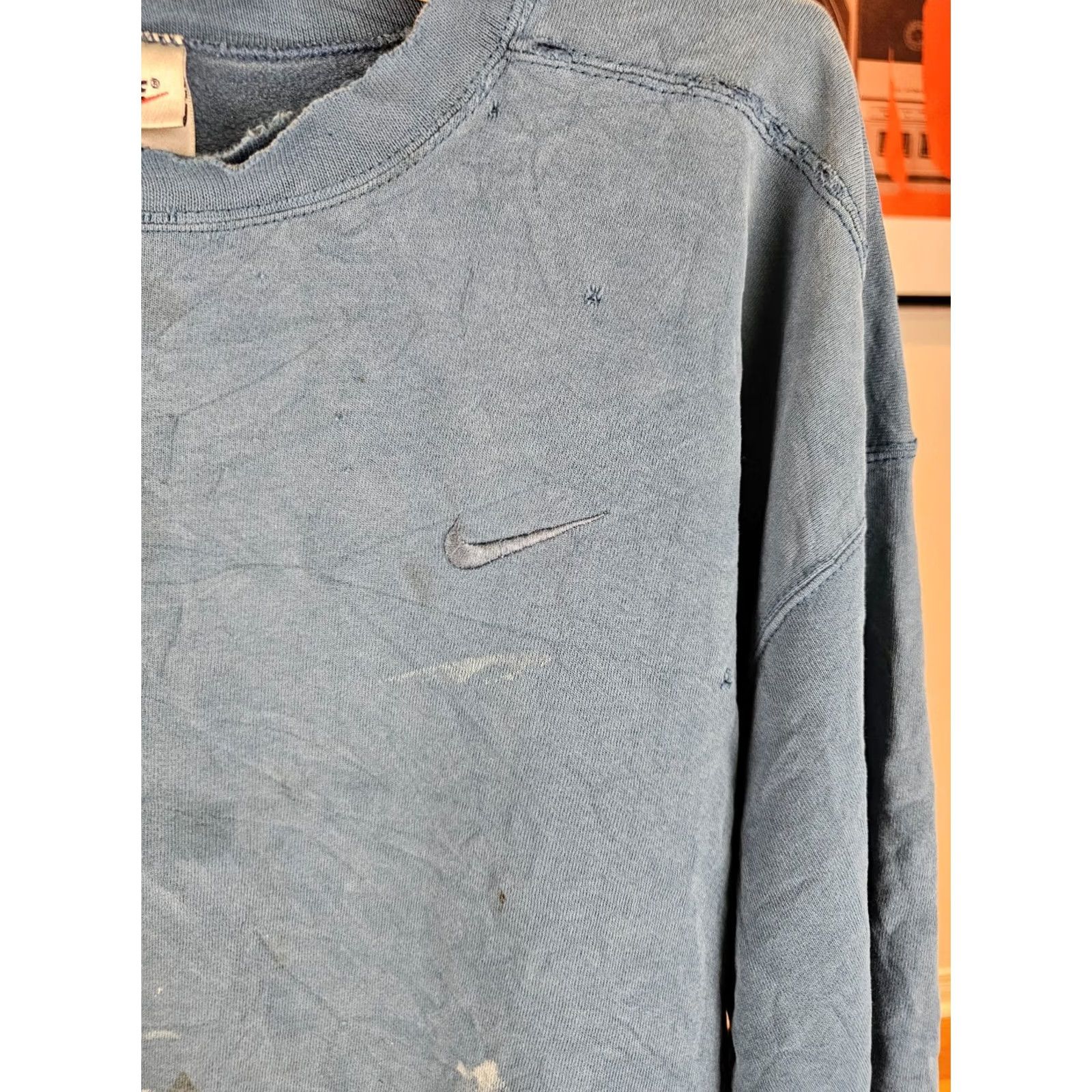 Nike VINTAGE Nike Sweatshirt 2XL 90s Distressed Swoosh Blue Sweatshirt Mens Size XXL Navy Blue Swosh Pullover Size US XXL / EU 58 / 5 - 3 Thumbnail