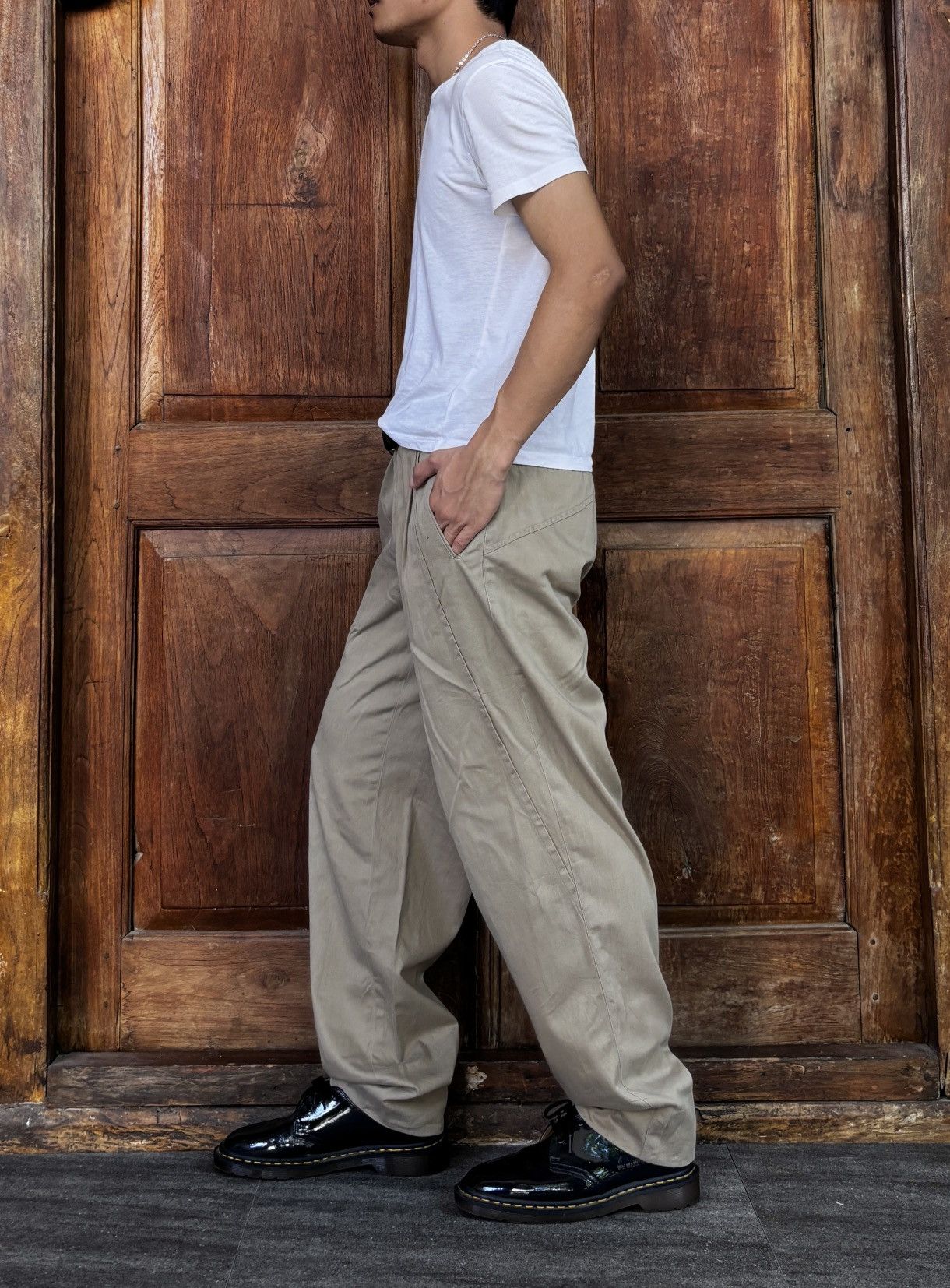 Issey Miyake FREE TAX! 90s Diagonal Stitched Trousers Size US 30 / EU 46 - 12 Thumbnail