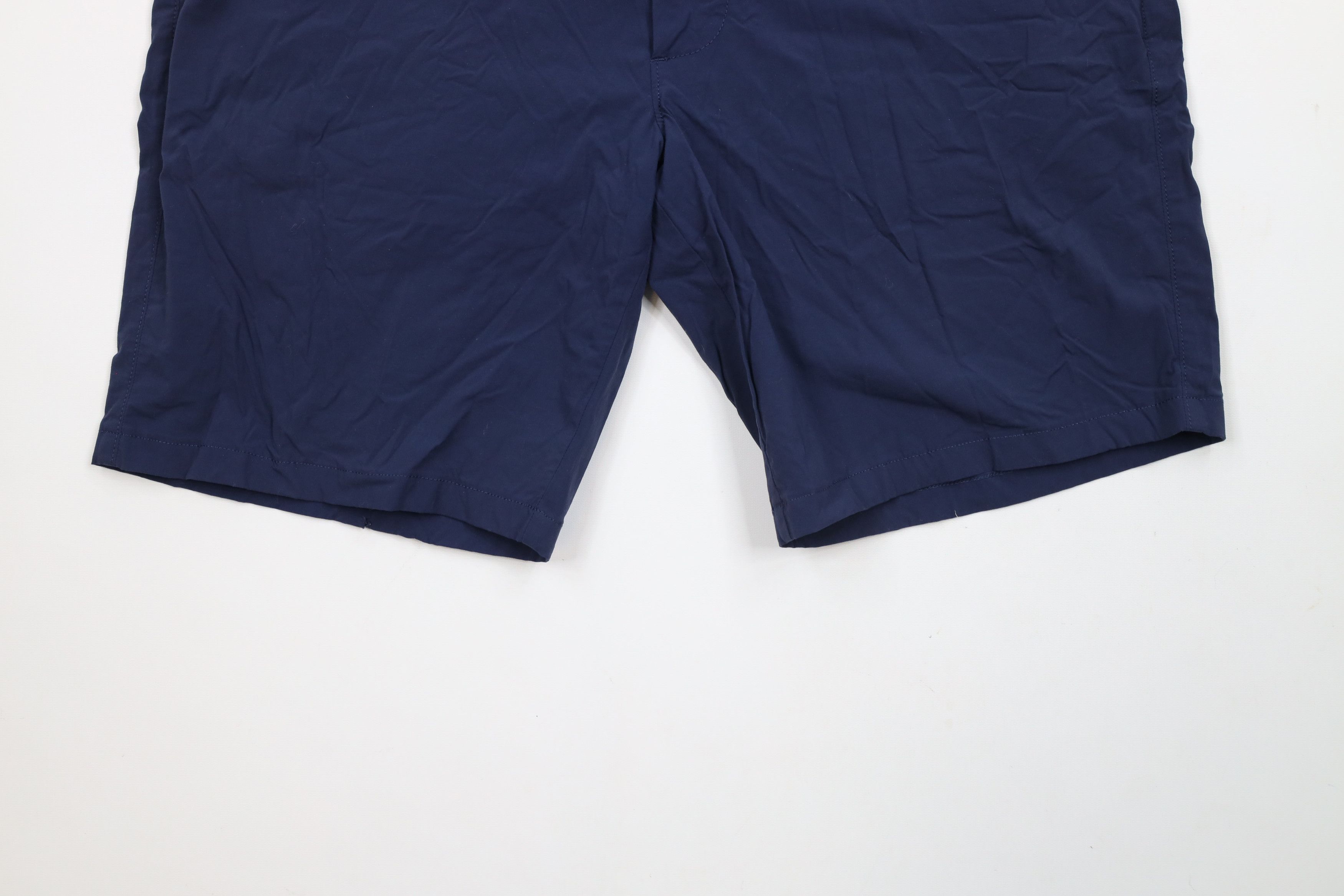J.Crew × Vintage J Crew Stretch Tech Above Knee Chino Shorts Navy Blue Size US 35 - 4 Thumbnail