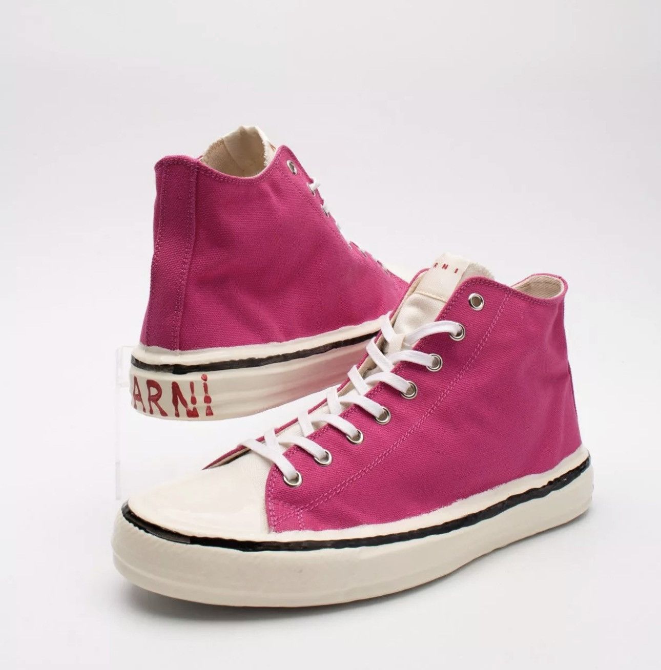 image of Marni Canvas Sneakers Pink Dipped Sole, Women's (Size 11)
