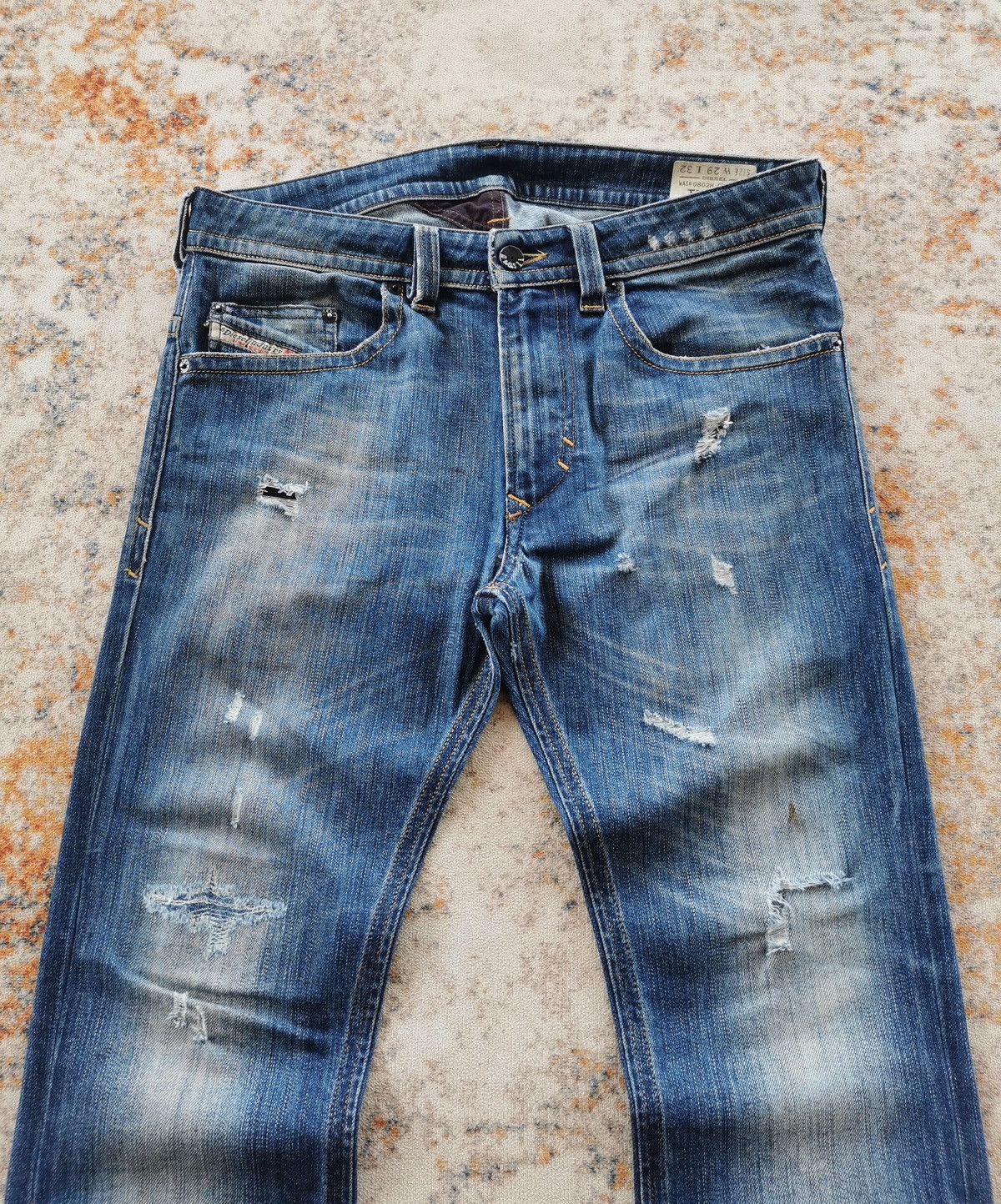 14th Addiction × Diesel × If Six Was Nine Diesel Thavar Slim Stretch Distressed Denim Jeans Size US 32 / EU 48 - 1 Thumbnail