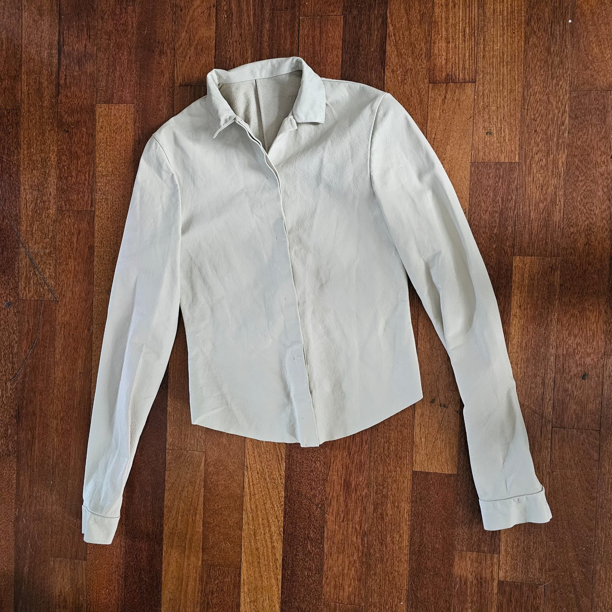 Ma+ Maurizio Amadei Leather Shirt – Milk Tone Size US XS / EU 42 / 0 - 1 Thumbnail