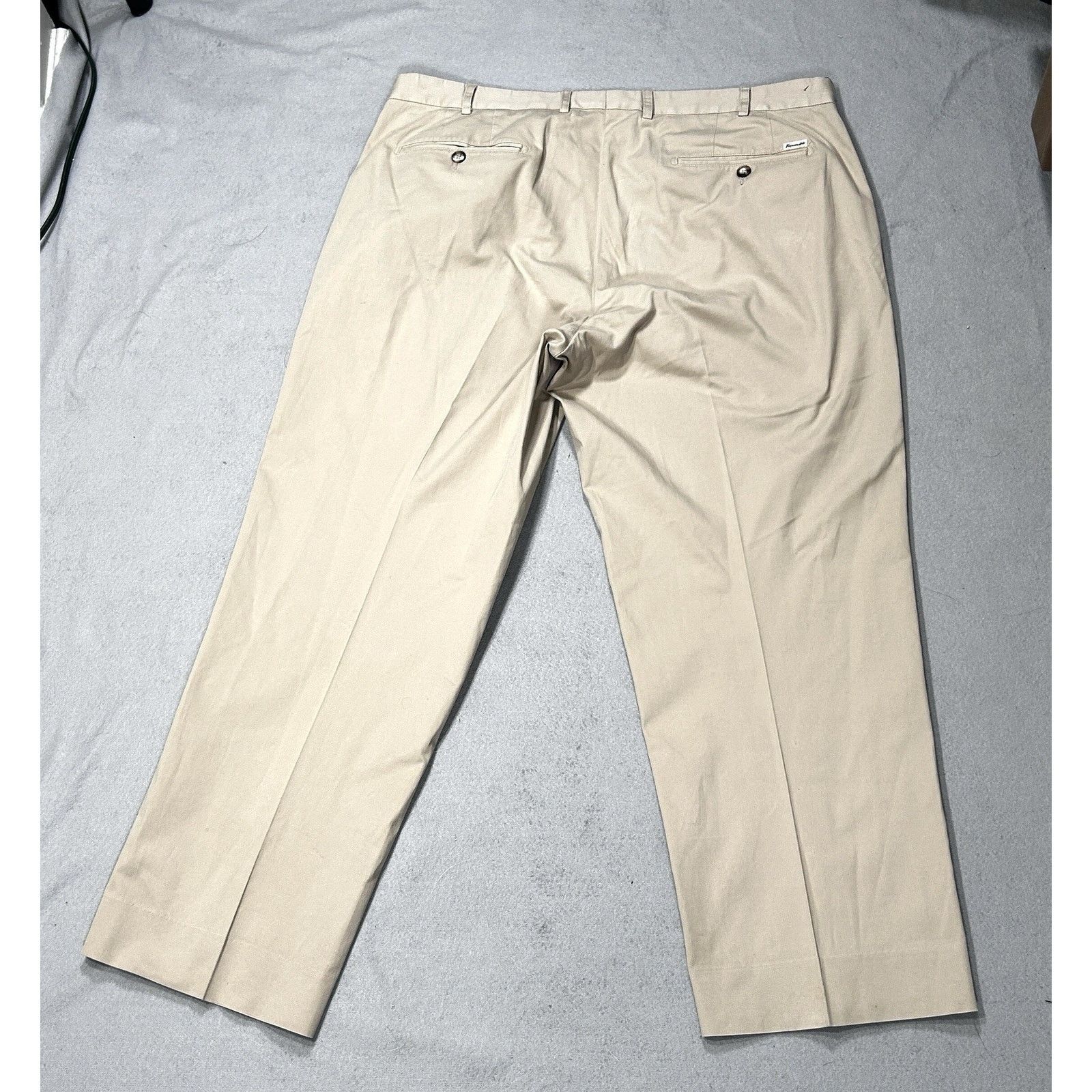 Faconnable Falconnable Flat Front Light Khaki Cotton Pants Size US 40 / EU 56 - 7 Thumbnail