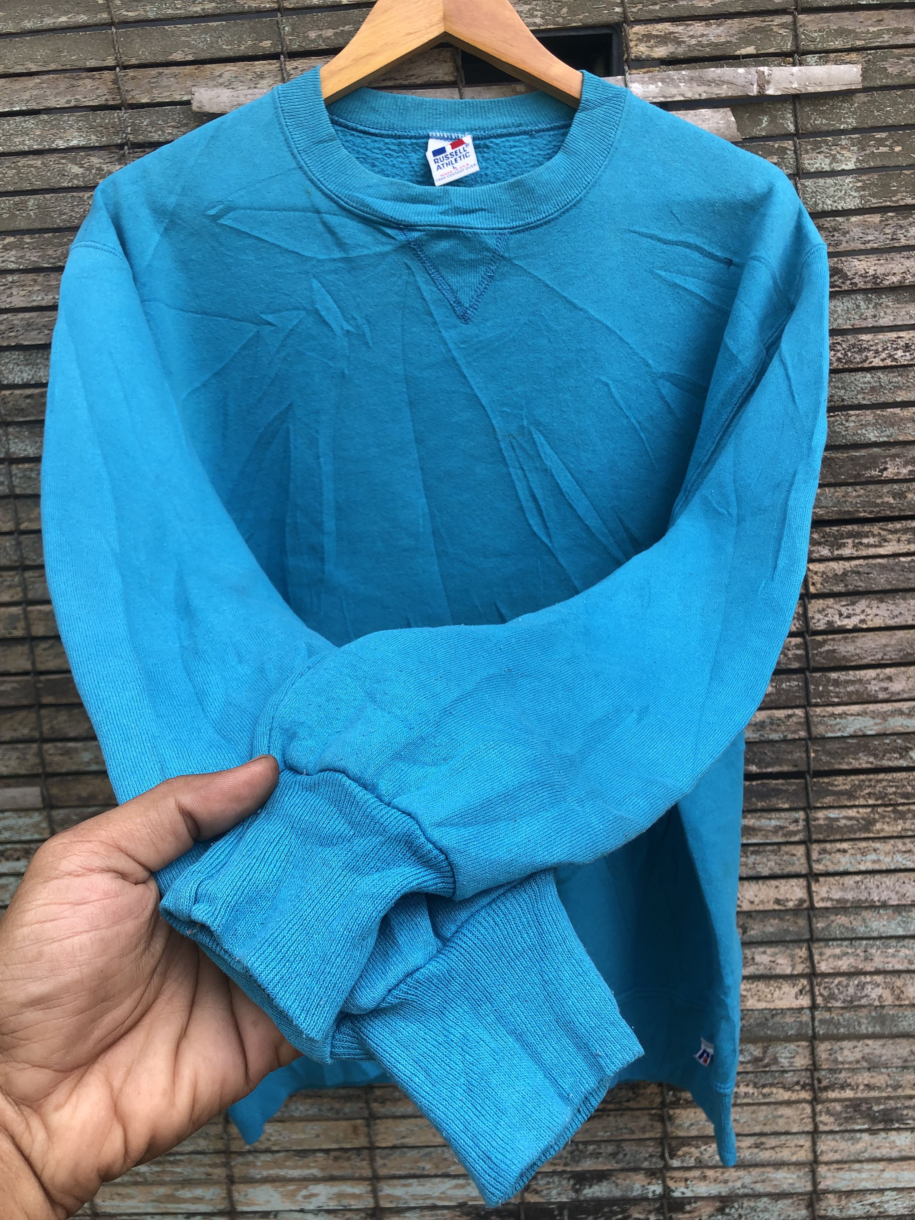 Russell Athletic Vintage 90s Russel Athletic USA Plain Crewneck Sweatshirts Size US L / EU 52-54 / 3 - 2 Thumbnail
