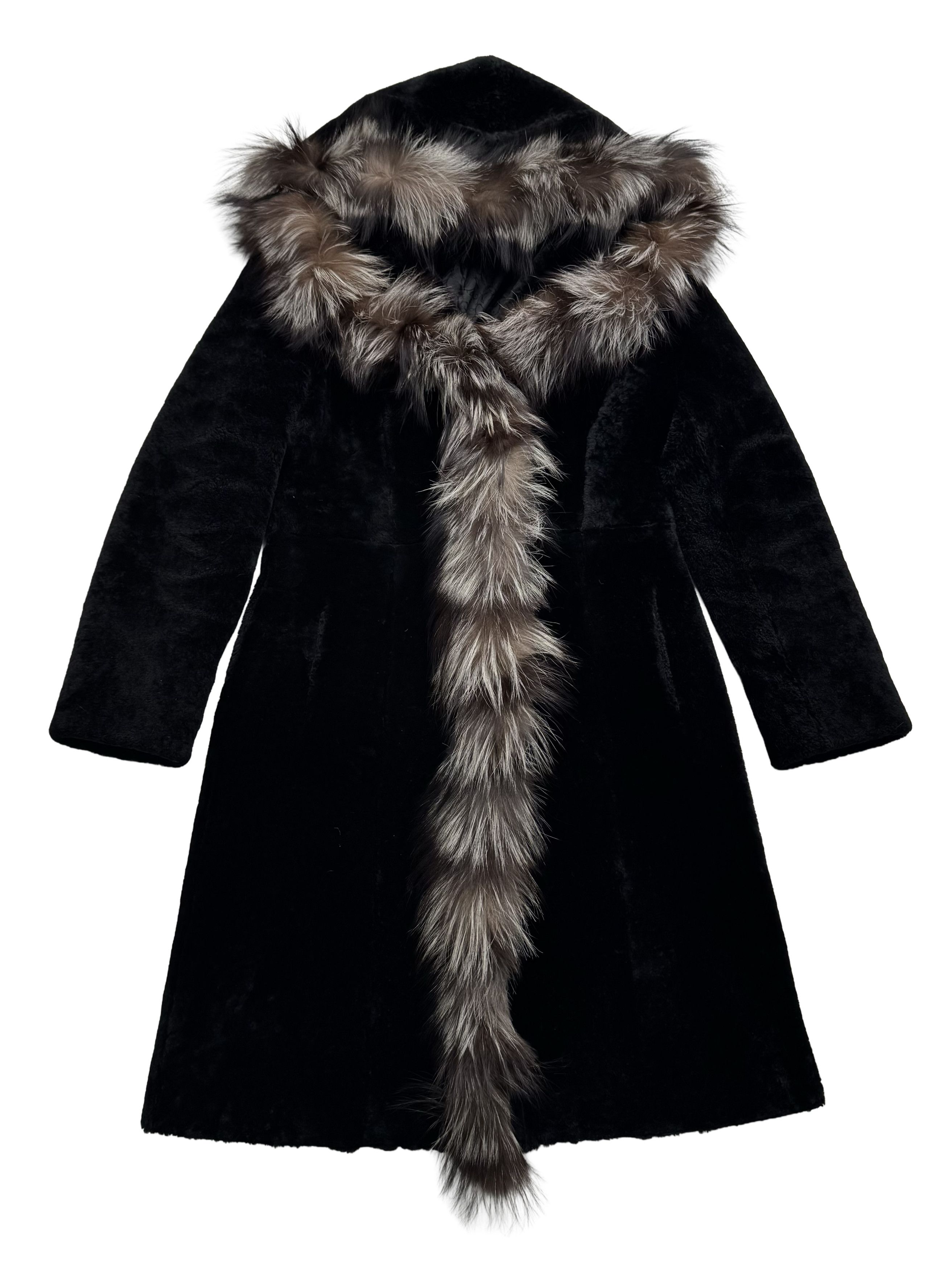 Vintage Vintage Real Lambskin Hooded Coat Size L / US 10 / IT 46 - 6 Thumbnail