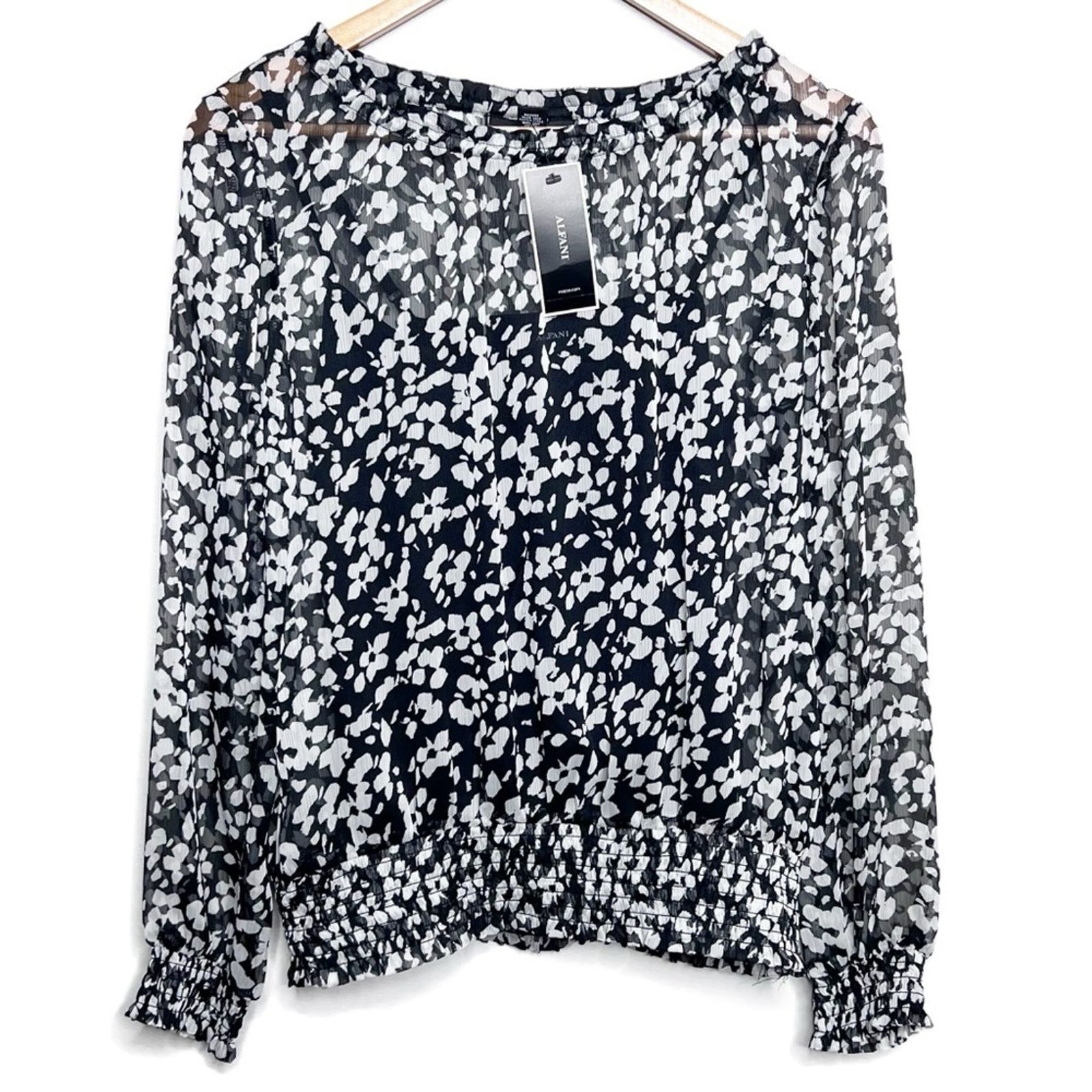Alfani New with Tag Alfani Women's Floral Long Sleeve Ruffle Blouse Size S / US 4 / IT 40 - 1 Thumbnail