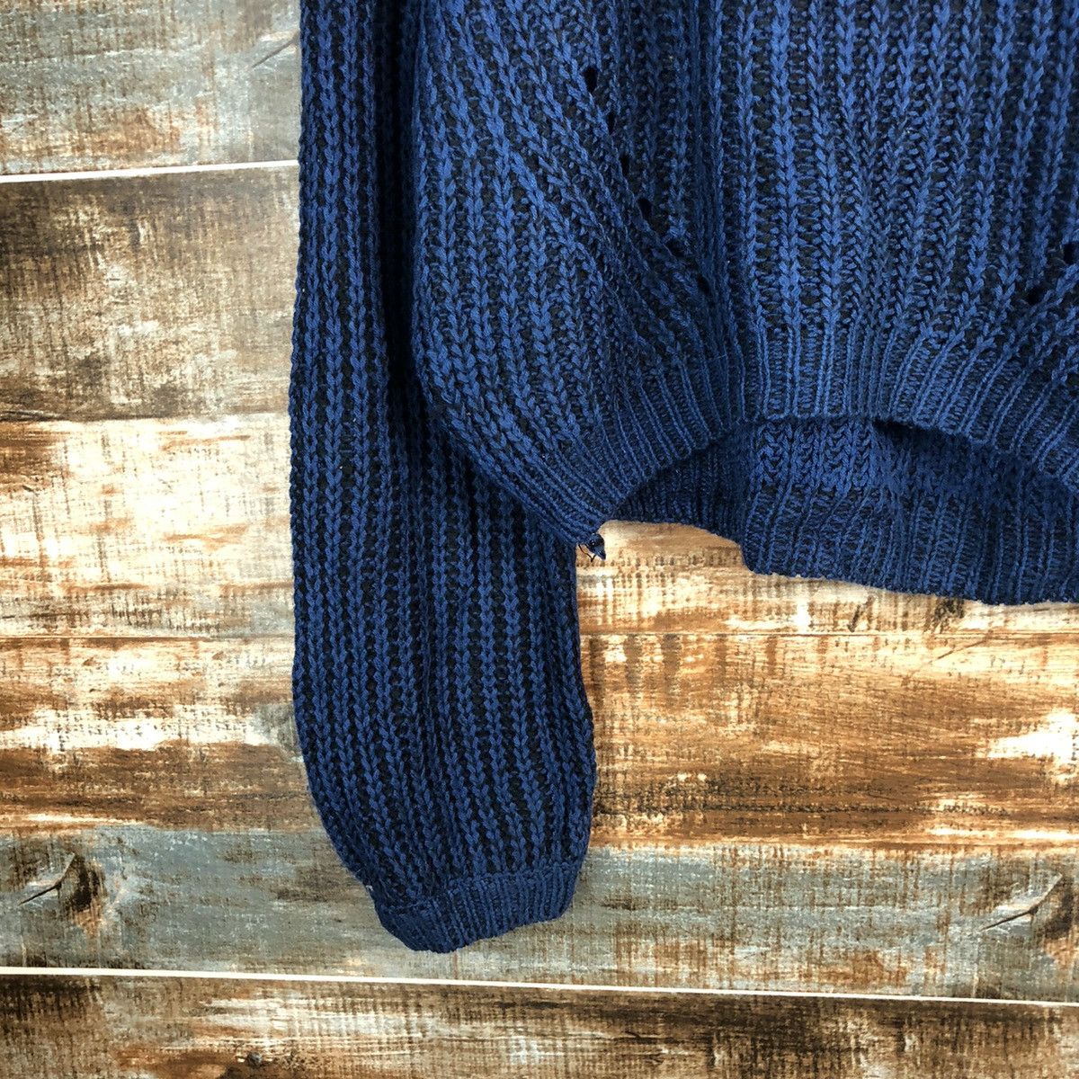 Homespun Knitwear × Japanese Brand 003 J.Ferry Blue Knitwear crop top #A1690 Size M / US 6-8 / IT 42-44 - 7 Thumbnail