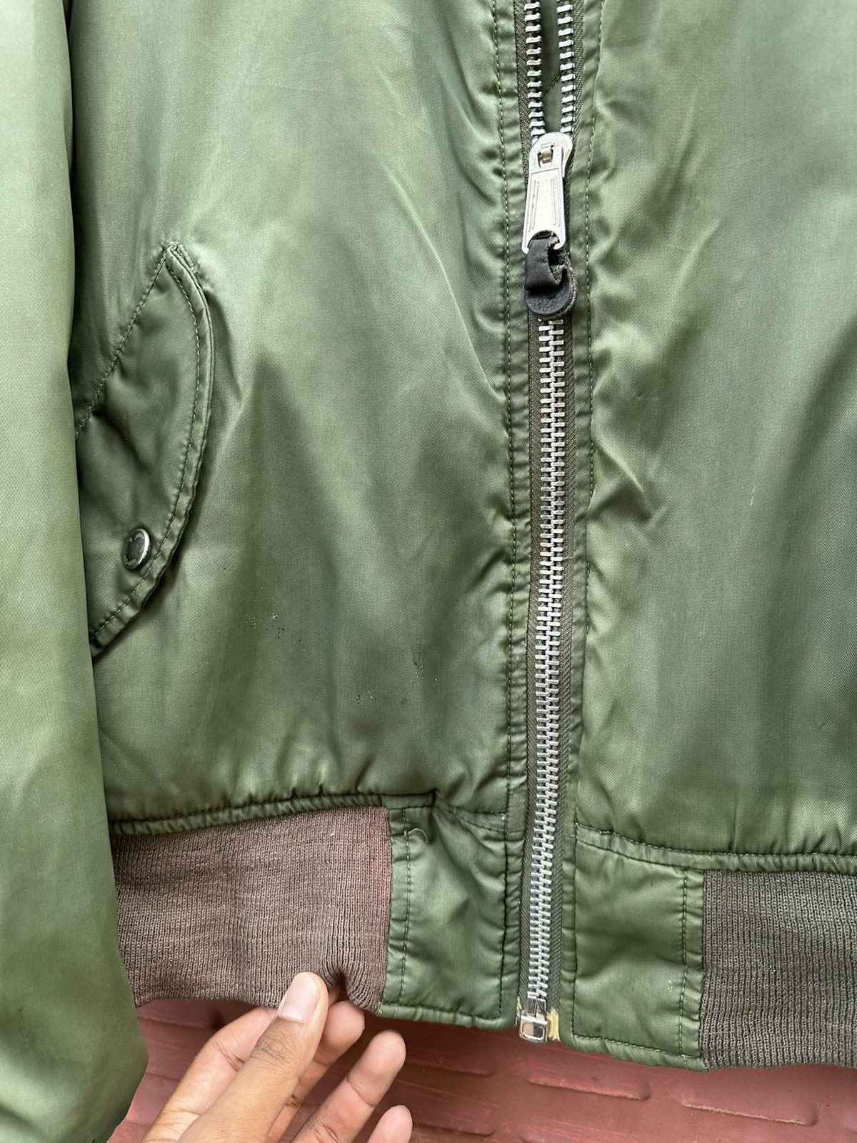 Vintage 🪖Vintage THRASHED MA-1 Man Intermediate Bomber Jacket Size US M / EU 48-50 / 2 - 9 Thumbnail