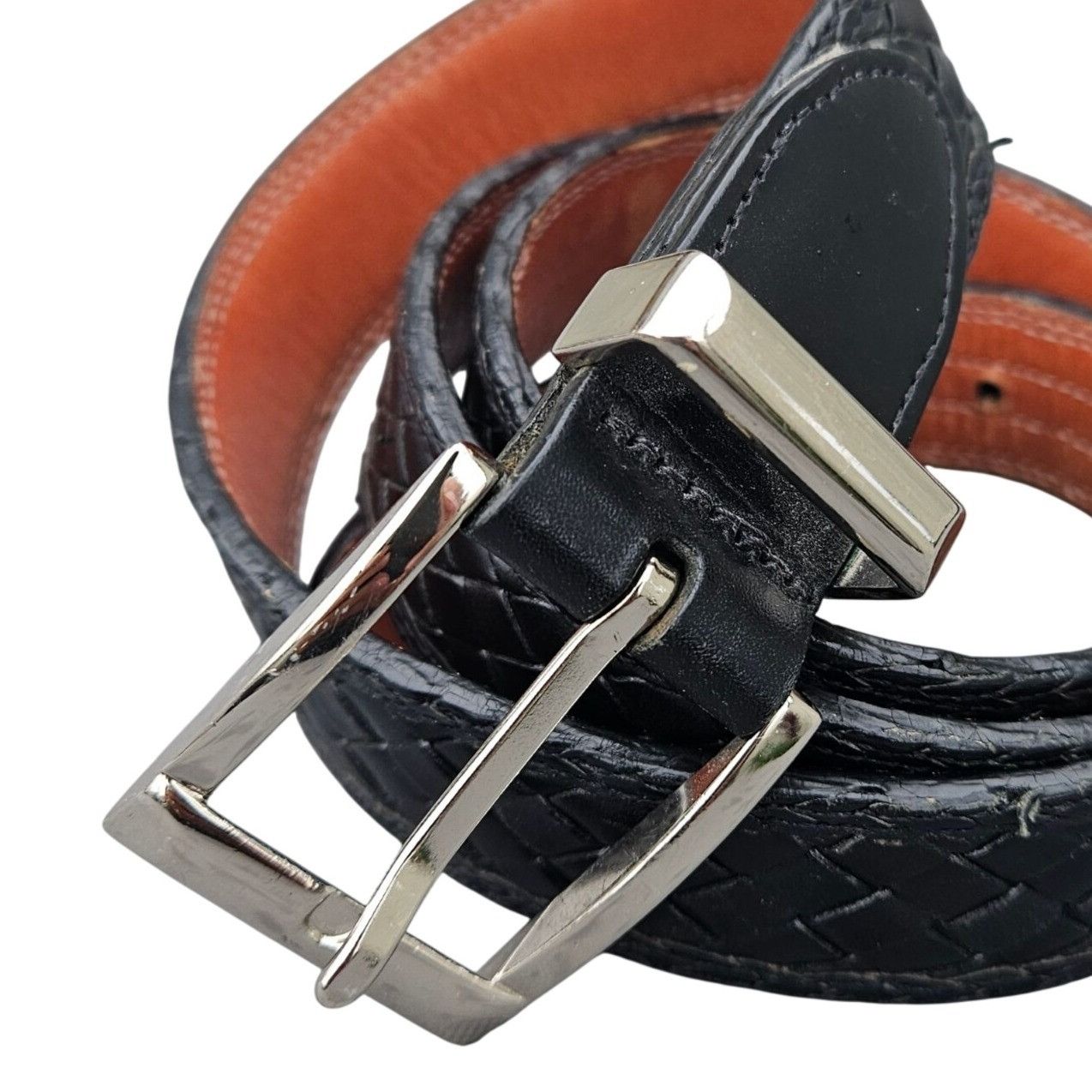 Bragano Bragano Black Woven Leather Belt Mens Made in Canada XL 41–4 Size 42 - 9 Thumbnail