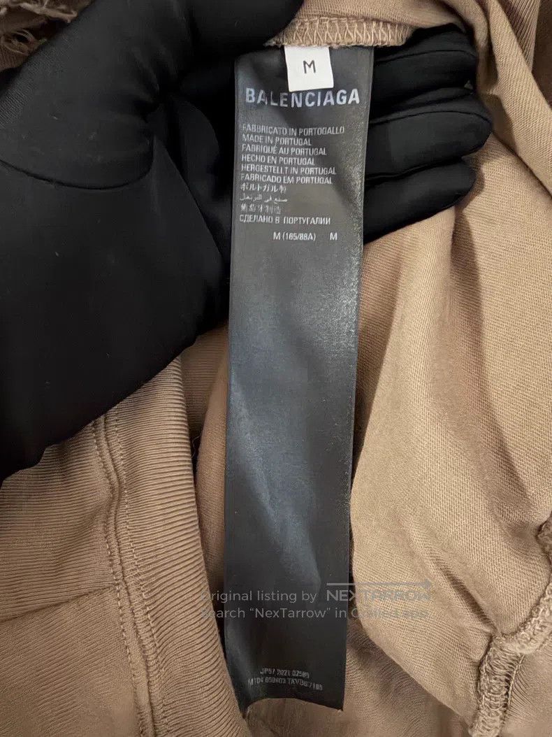 Balenciaga Balenciaga Distressed Hooded Sweatshirt Beige Size US M / EU 48-50 / 2 - 4 Thumbnail