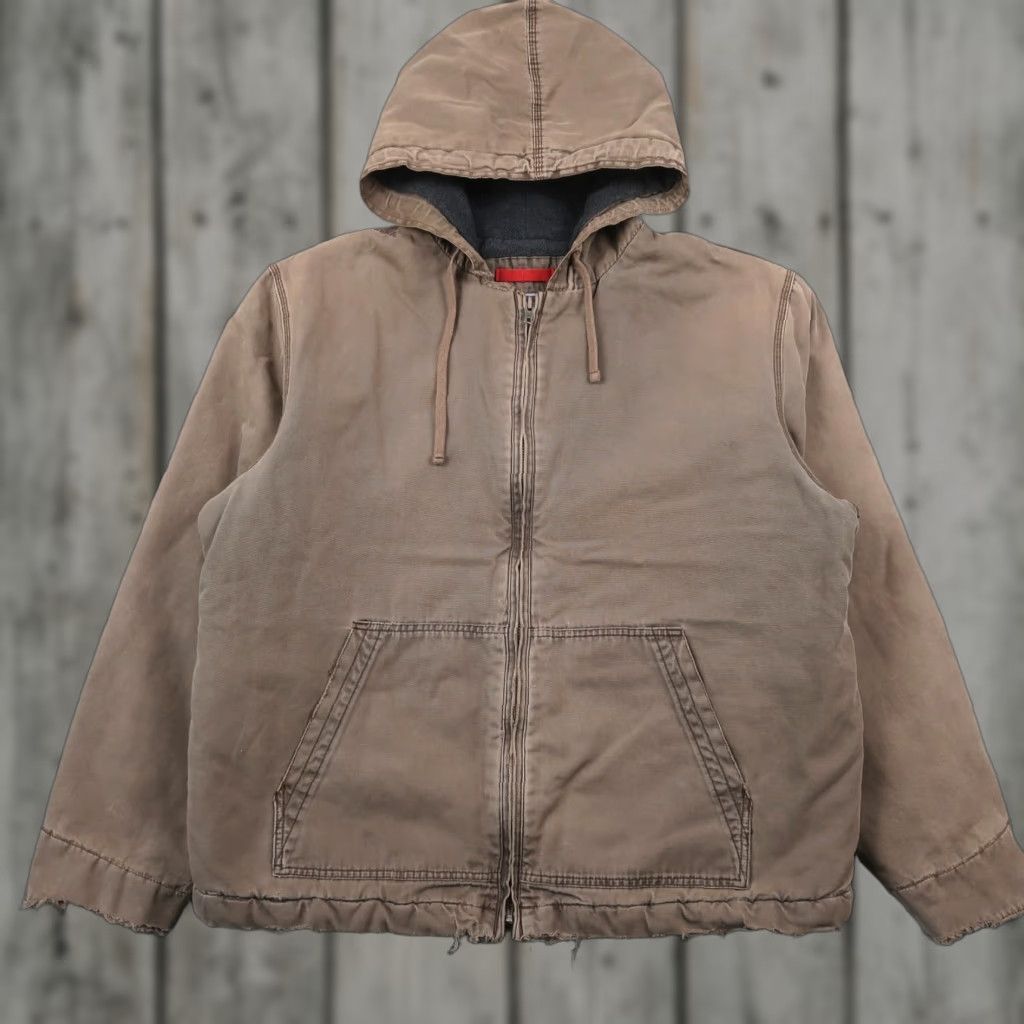 Old Navy VINTAGE Old Navy Workwear Jacket Men XL Brown Full Zip Fleece Lined Distressed Size US XL / EU 56 / 4 - 1 Thumbnail