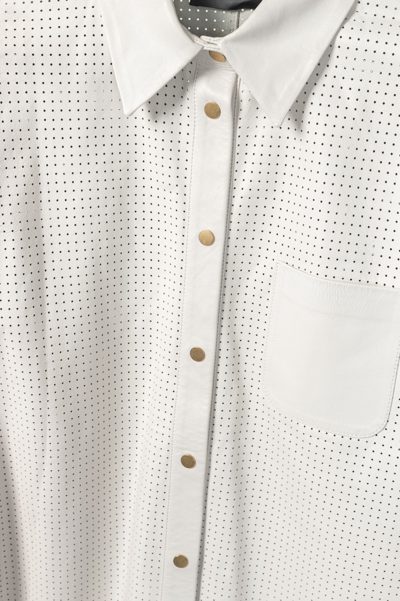 Other Lorena Antoniazzi Perforated Leather Snap-Closure Shacket Size M / US 6-8 / IT 42-44 - 9 Thumbnail