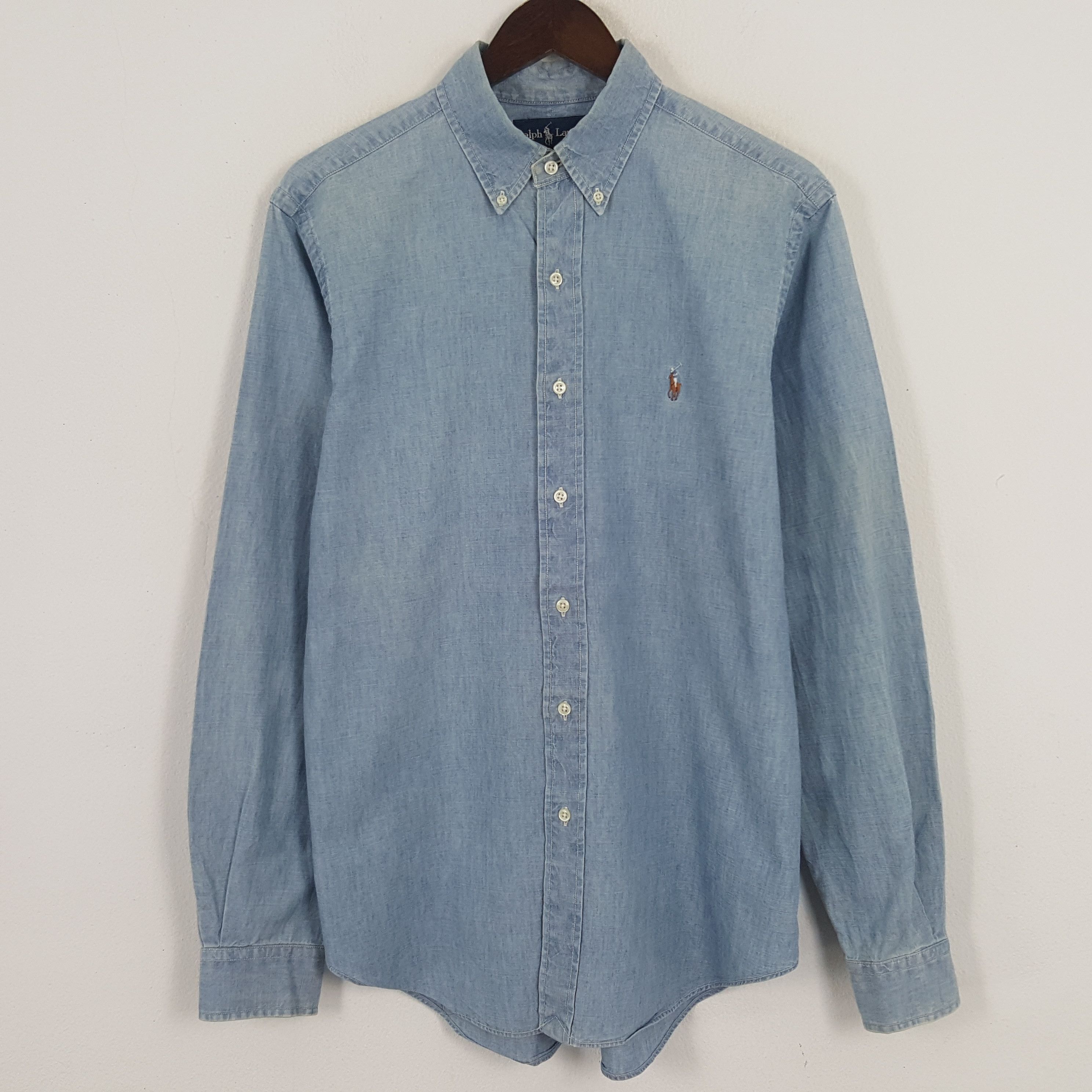 Polo Ralph Lauren × Ralph Lauren × Vintage Vintage Polo Ralph Lauren Denim Button Up Shirt Size US M / EU 48-50 / 2 - 1 Thumbnail