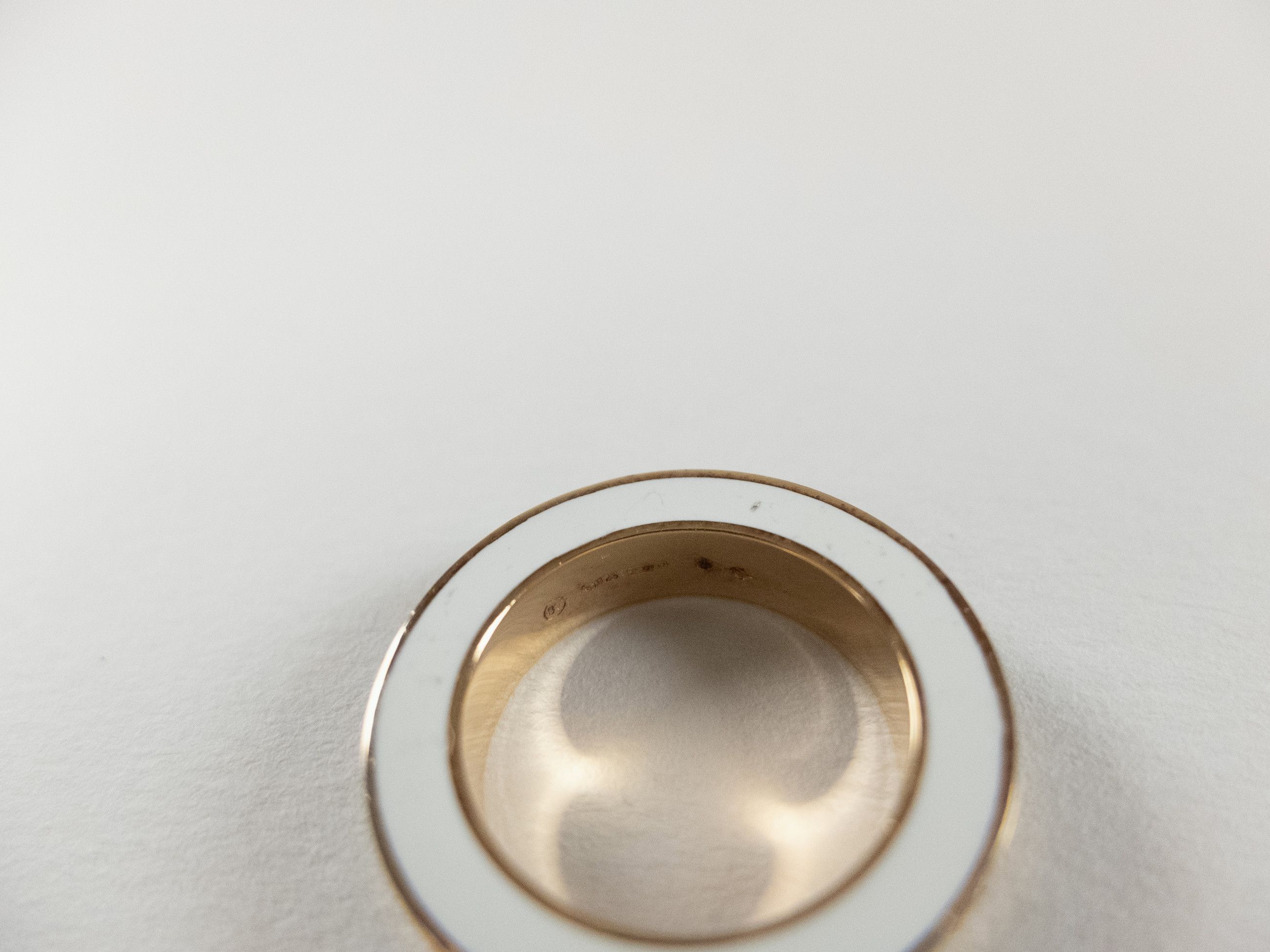 Bottega Veneta BOTTEGA VENETA Pillar green white silver round ring 7 15 q Size ONE SIZE - 7 Thumbnail