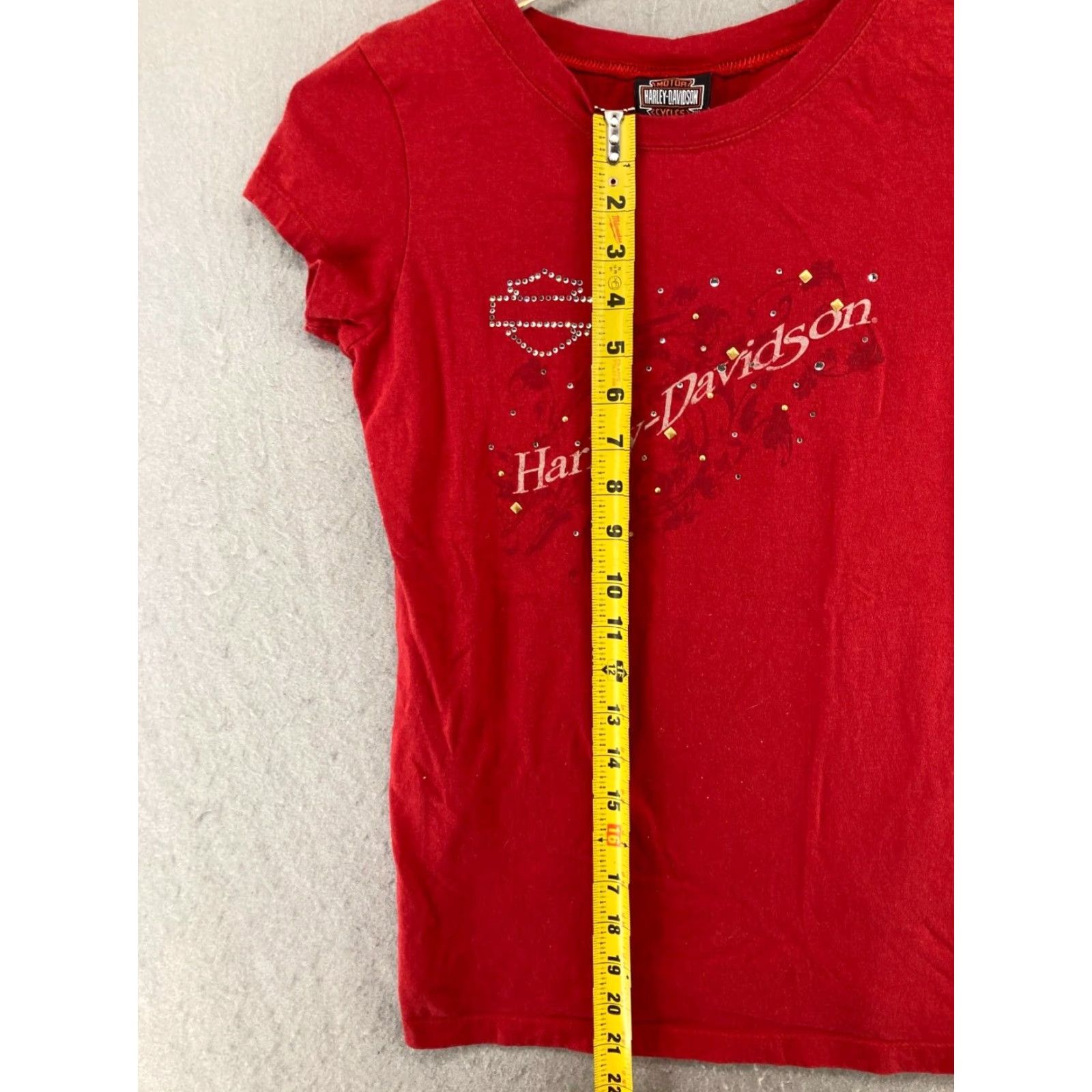Harley Davidson Harley-Davidson TShirt Medium Red Spellout Bedazzled Orange Park FL Size M / US 6-8 / IT 42-44 - 3 Thumbnail
