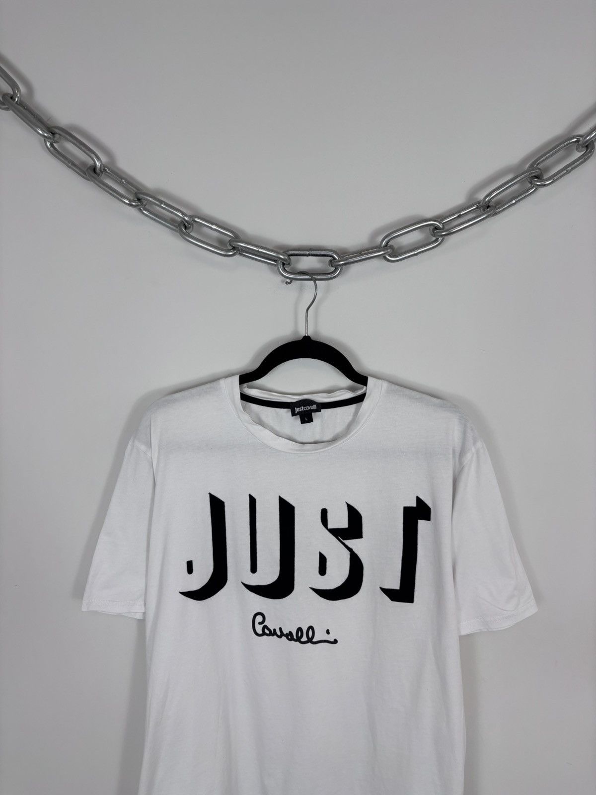Just Cavalli Just Cavalli Men’s White Big Graphic Logo T-Shirt Tee Size US L / EU 52-54 / 3 - 2 Thumbnail