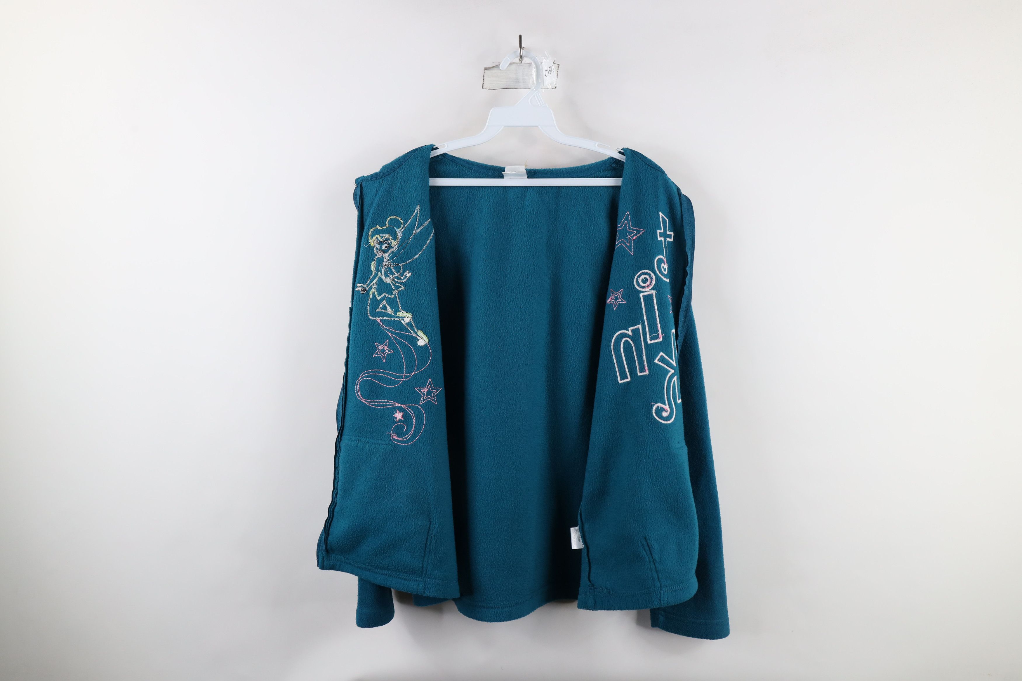 Disney × Vintage Vintage Disney Spell Out Tinker Bell Full Zip Fleece Hoodie Size L / US 10 / IT 46 - 9 Thumbnail