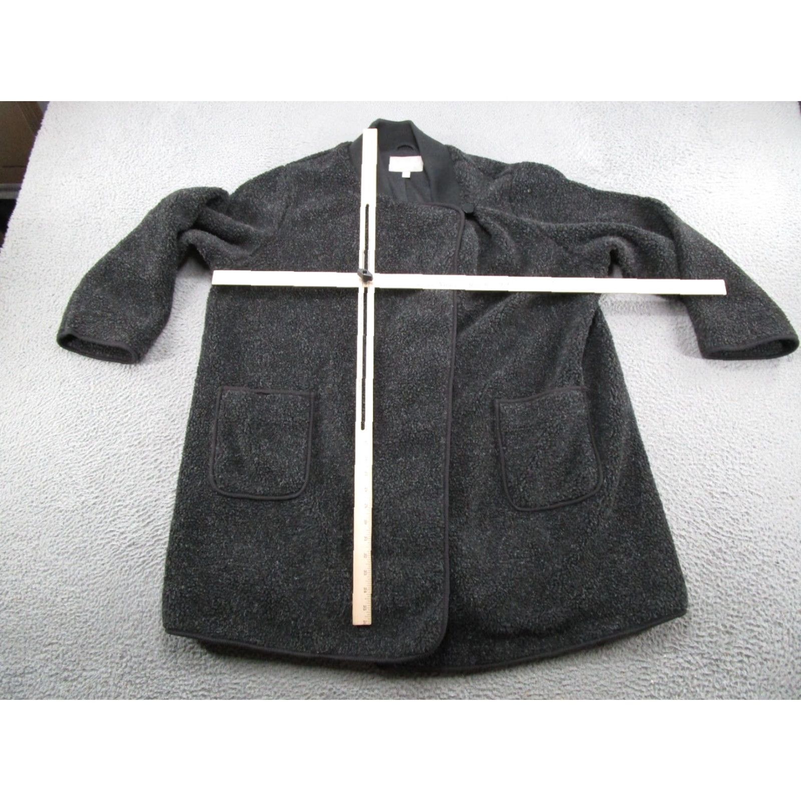 Vintage Woman Within Jacket 1X Black Berber Sherpa Fleece Teddy Bear Coat Plus Size Womens Size XL / US 12-14 / IT 48-50 - 4 Thumbnail